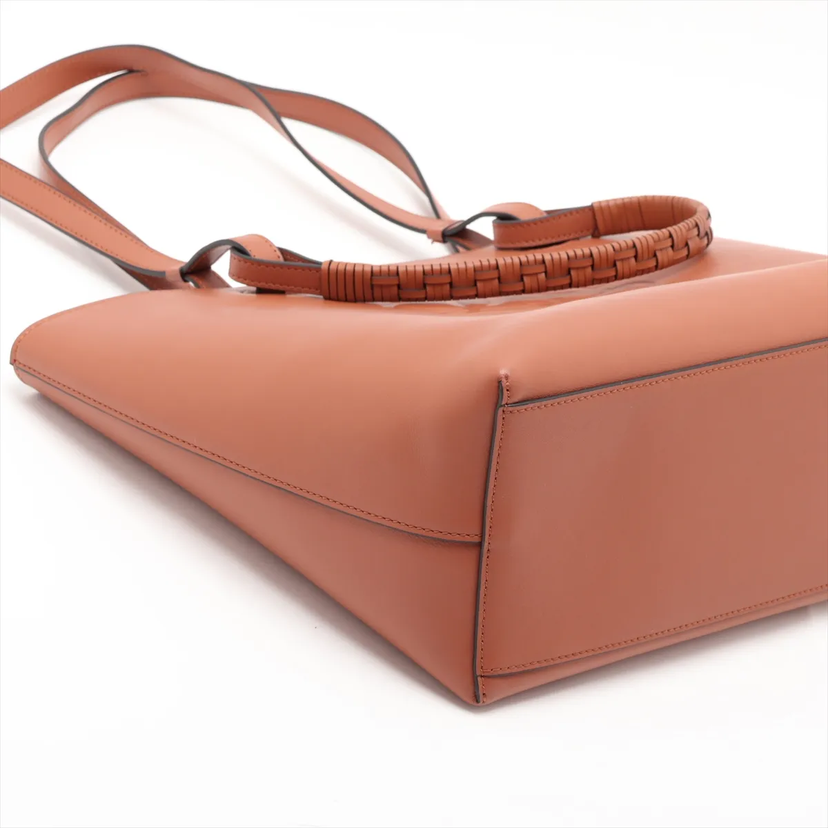 Anagram Leather 2-Way Tote Bag, Brown — view 4