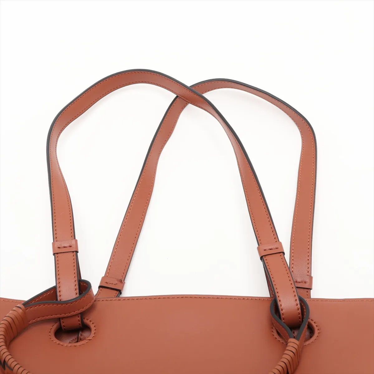 Anagram Leather 2-Way Tote Bag, Brown — view 6