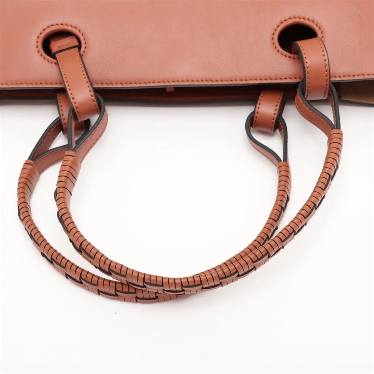 Anagram Leather 2-Way Tote Bag, Brown — view 7