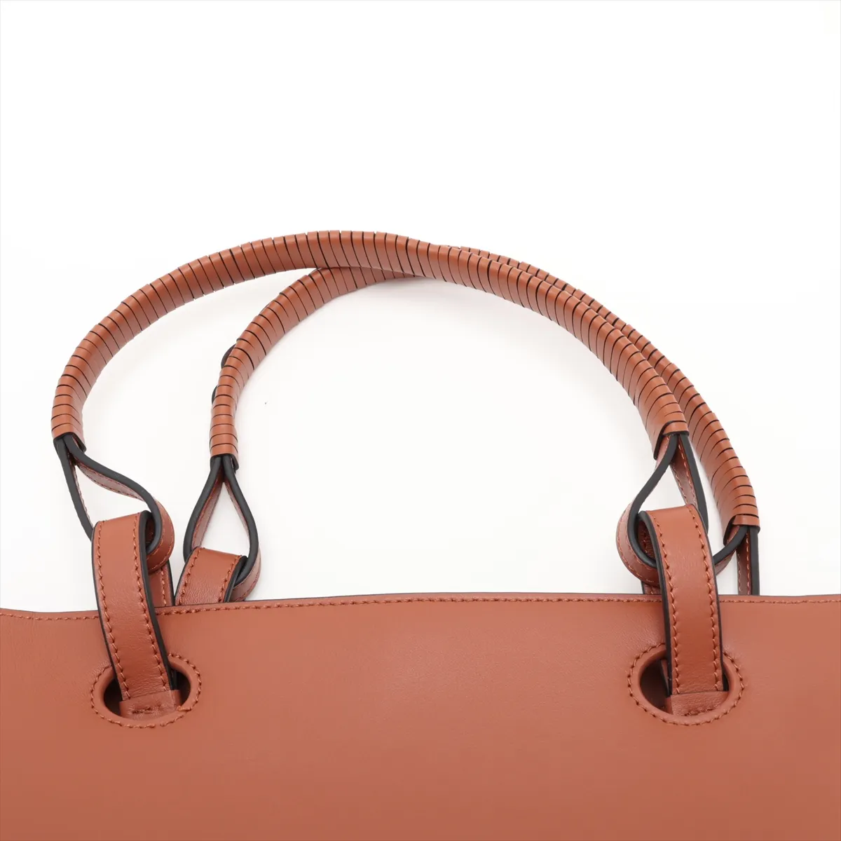 Anagram Leather 2-Way Tote Bag, Brown — view 8