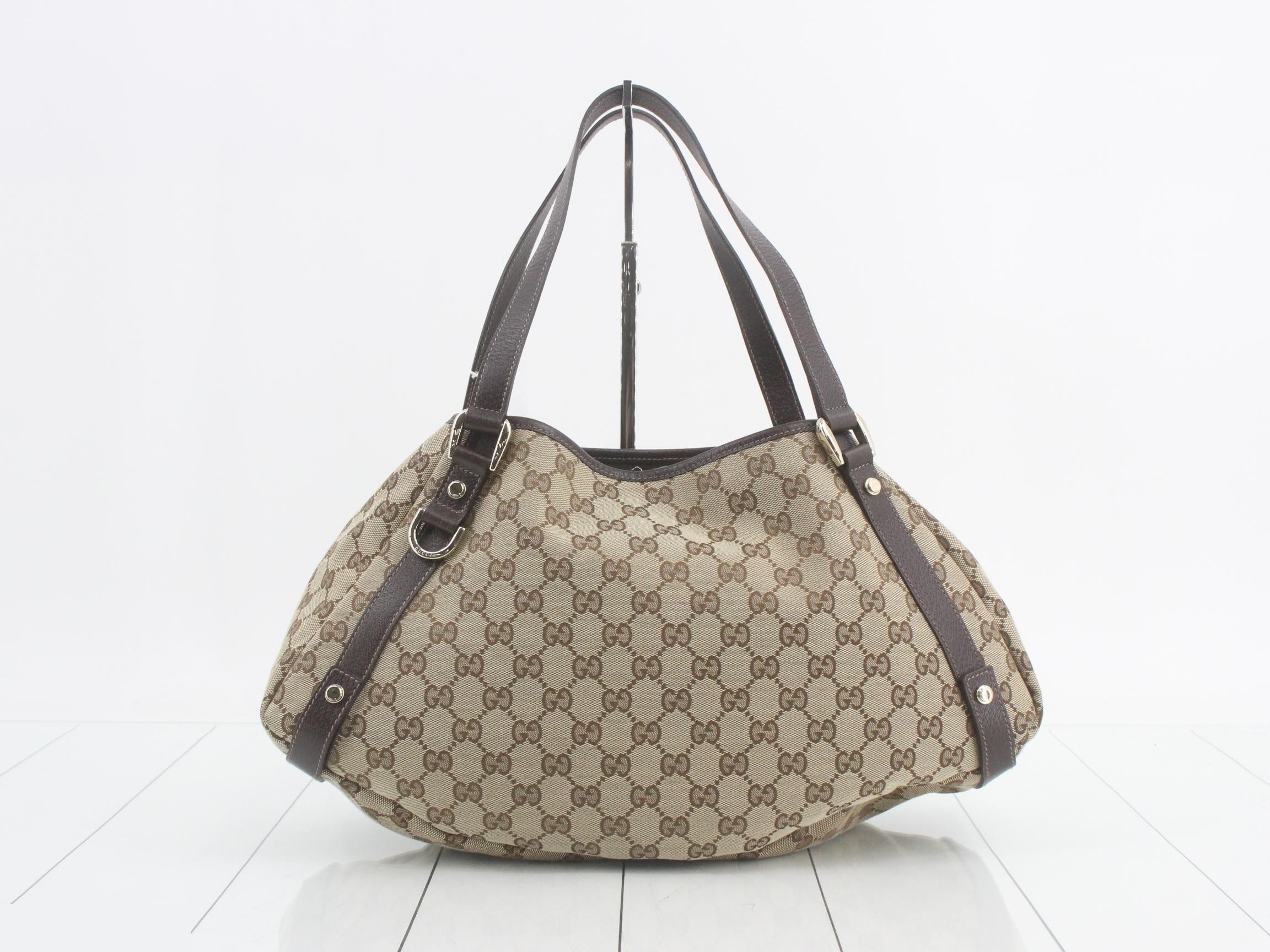 Abbey GG Canvas Leather Semi-Shoulder Bag