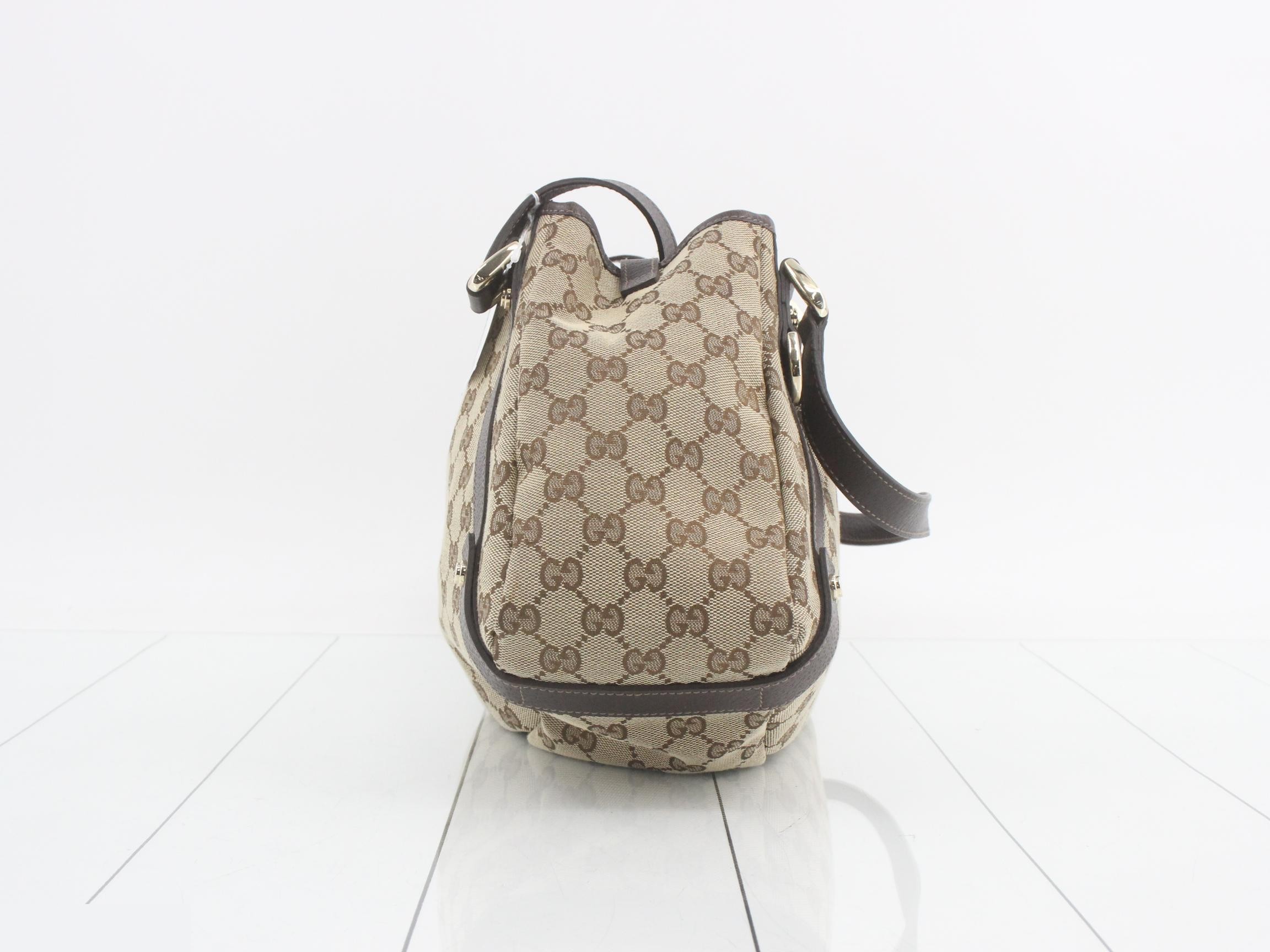 Abbey GG Canvas Leather Semi-Shoulder Bag — view 4