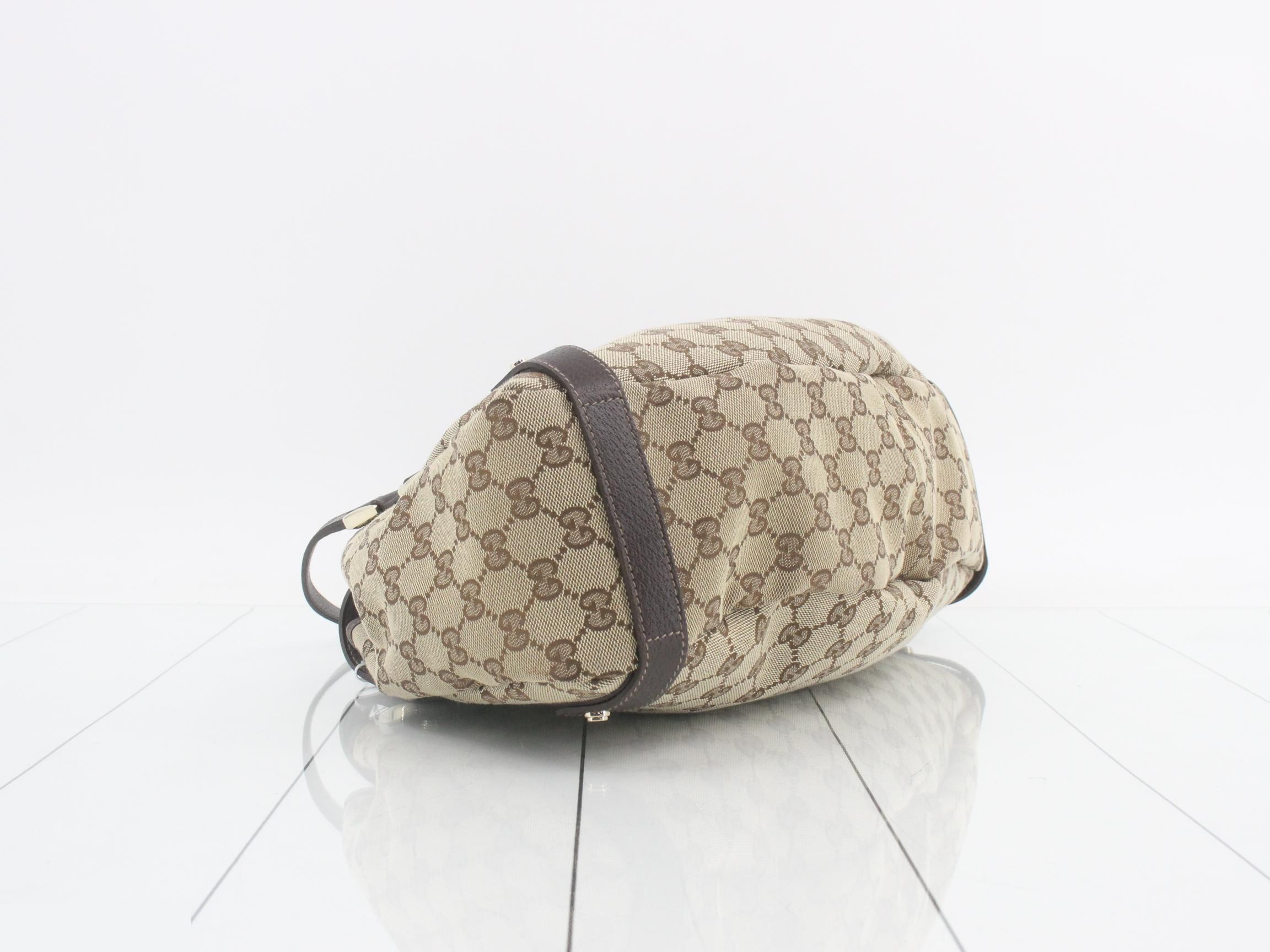 Abbey GG Canvas Leather Semi-Shoulder Bag — view 5