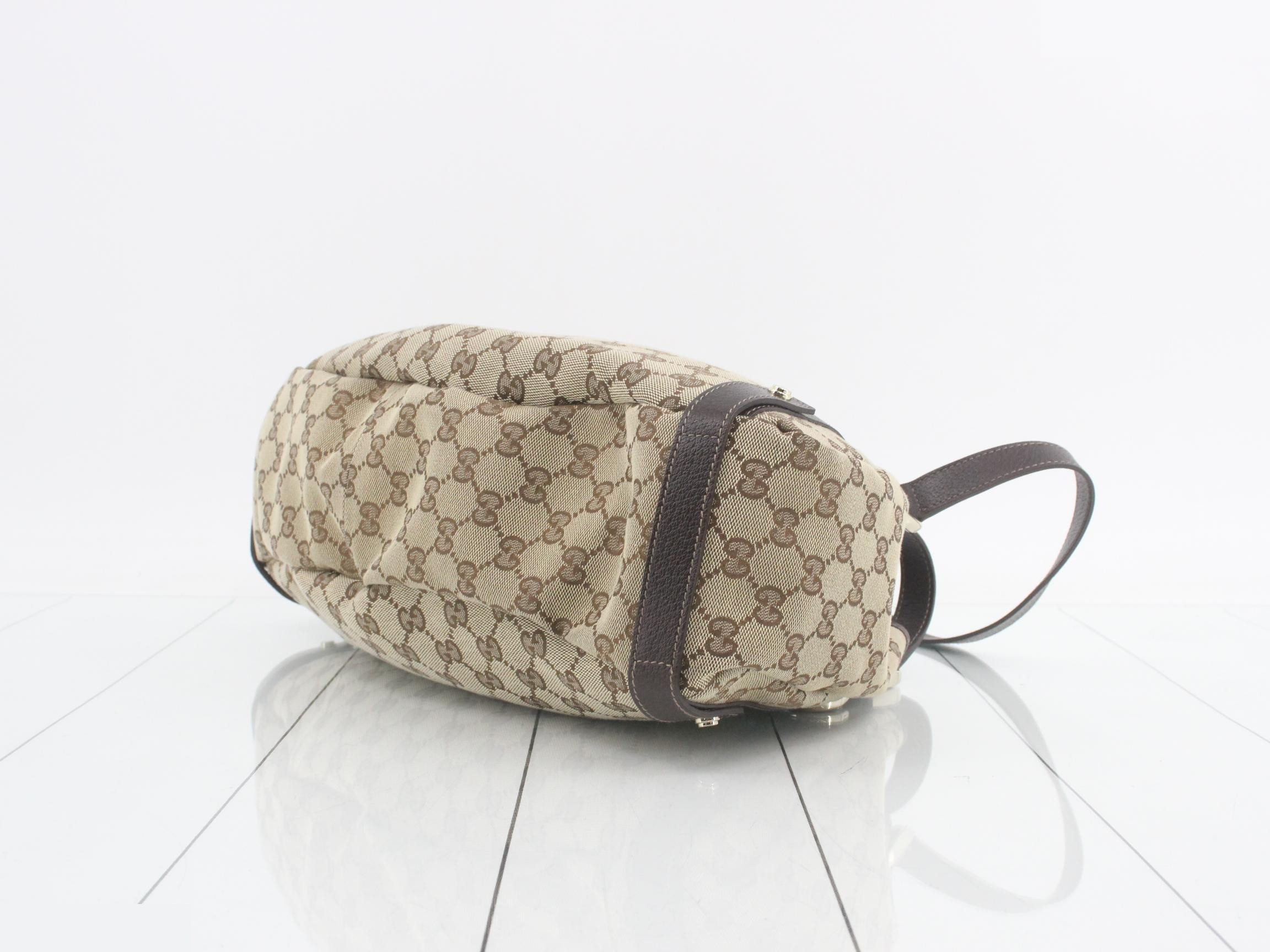 Abbey GG Canvas Leather Semi-Shoulder Bag — view 6