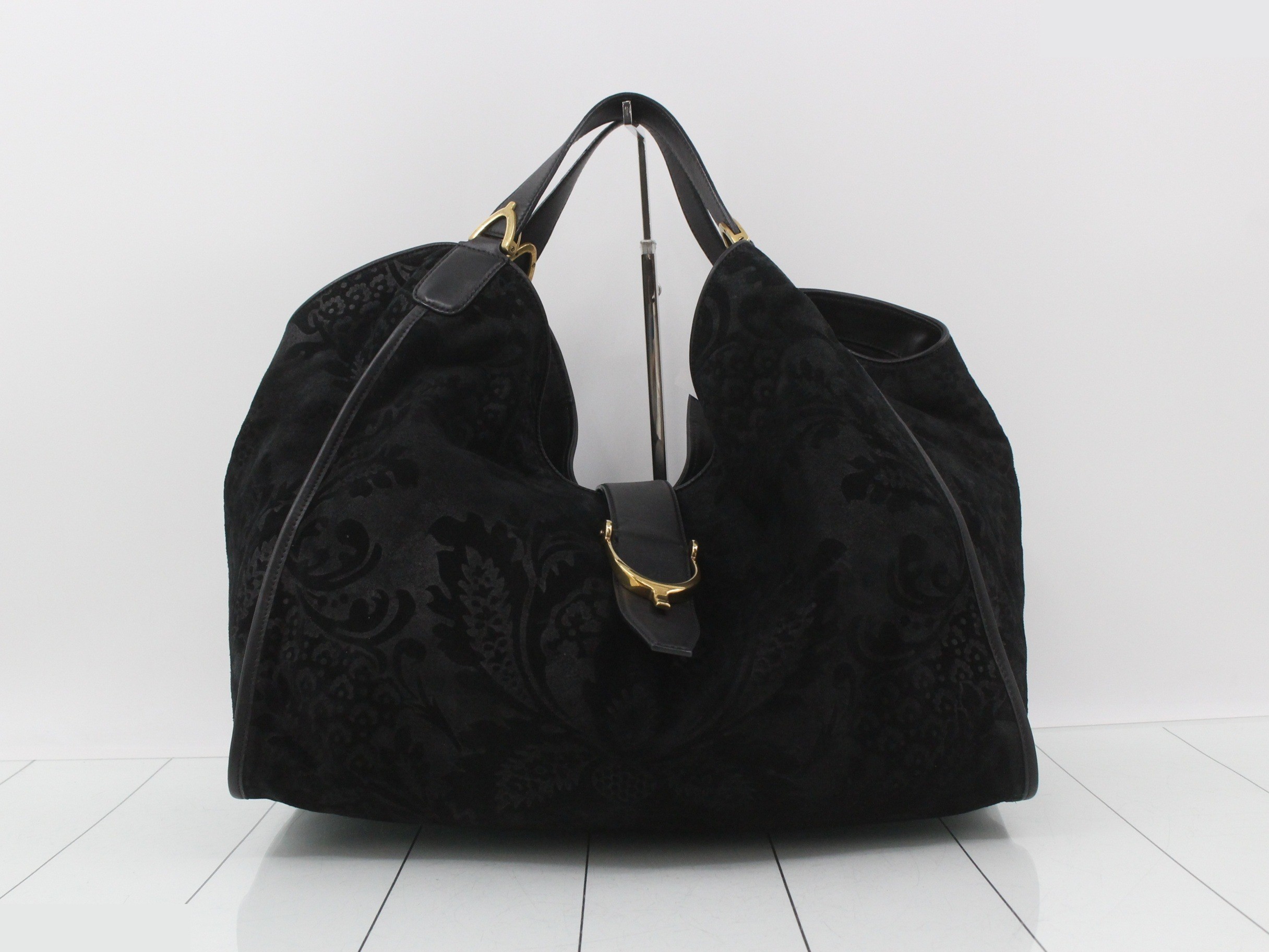 Suede Stirrup Handbag