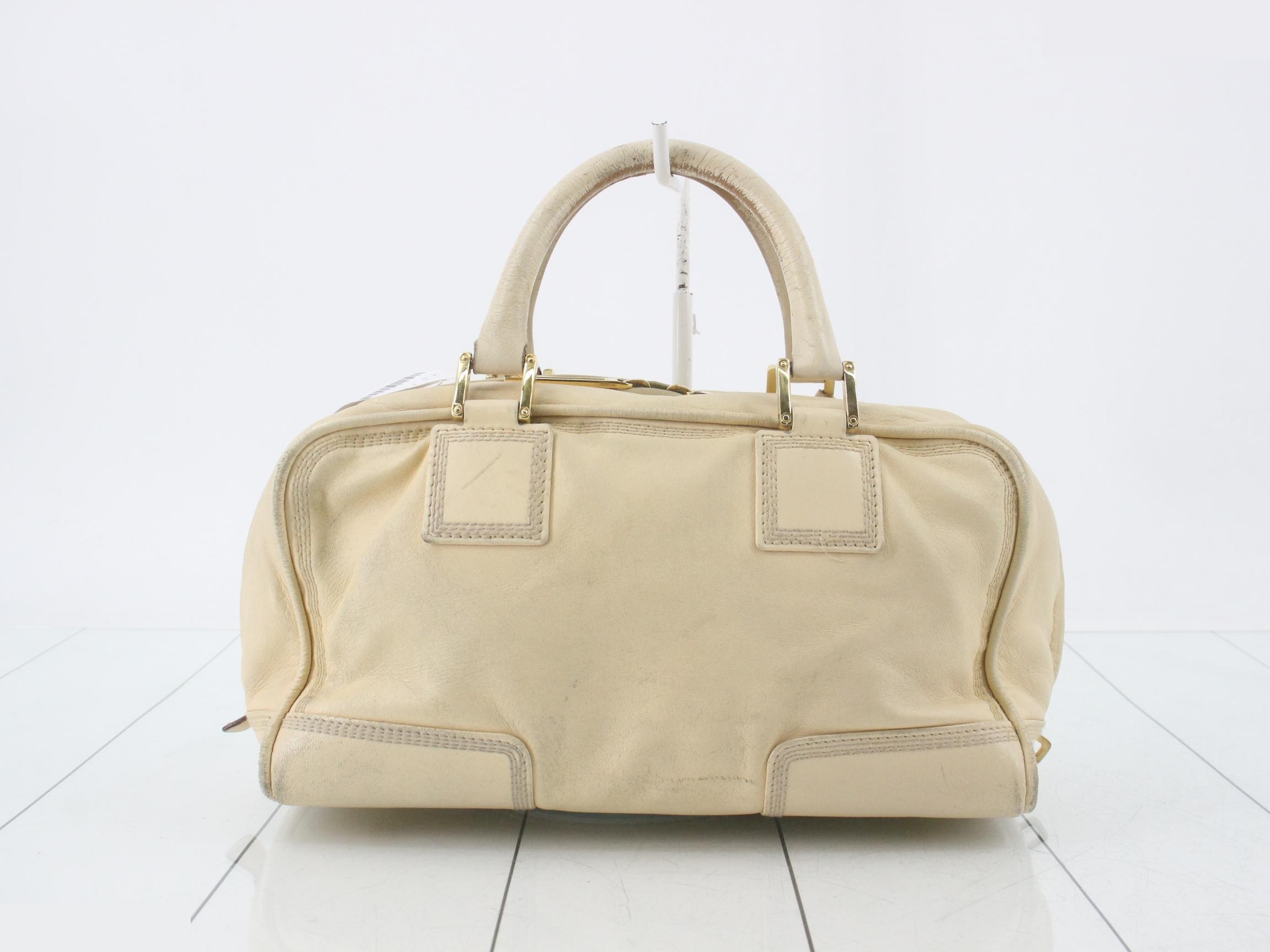 Leather Amazona Boston bag, ivory — view 2