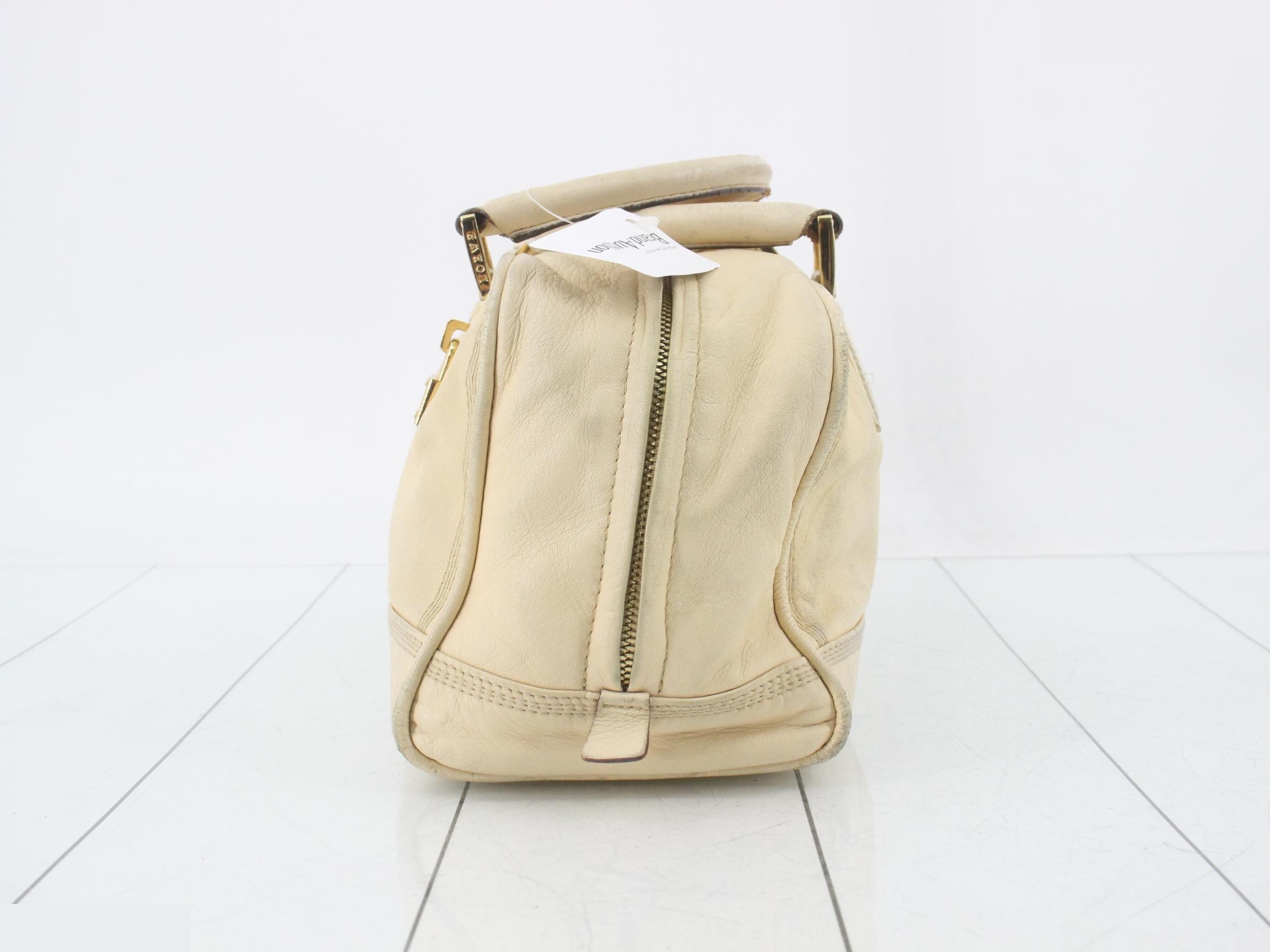 Leather Amazona Boston bag, ivory — view 3