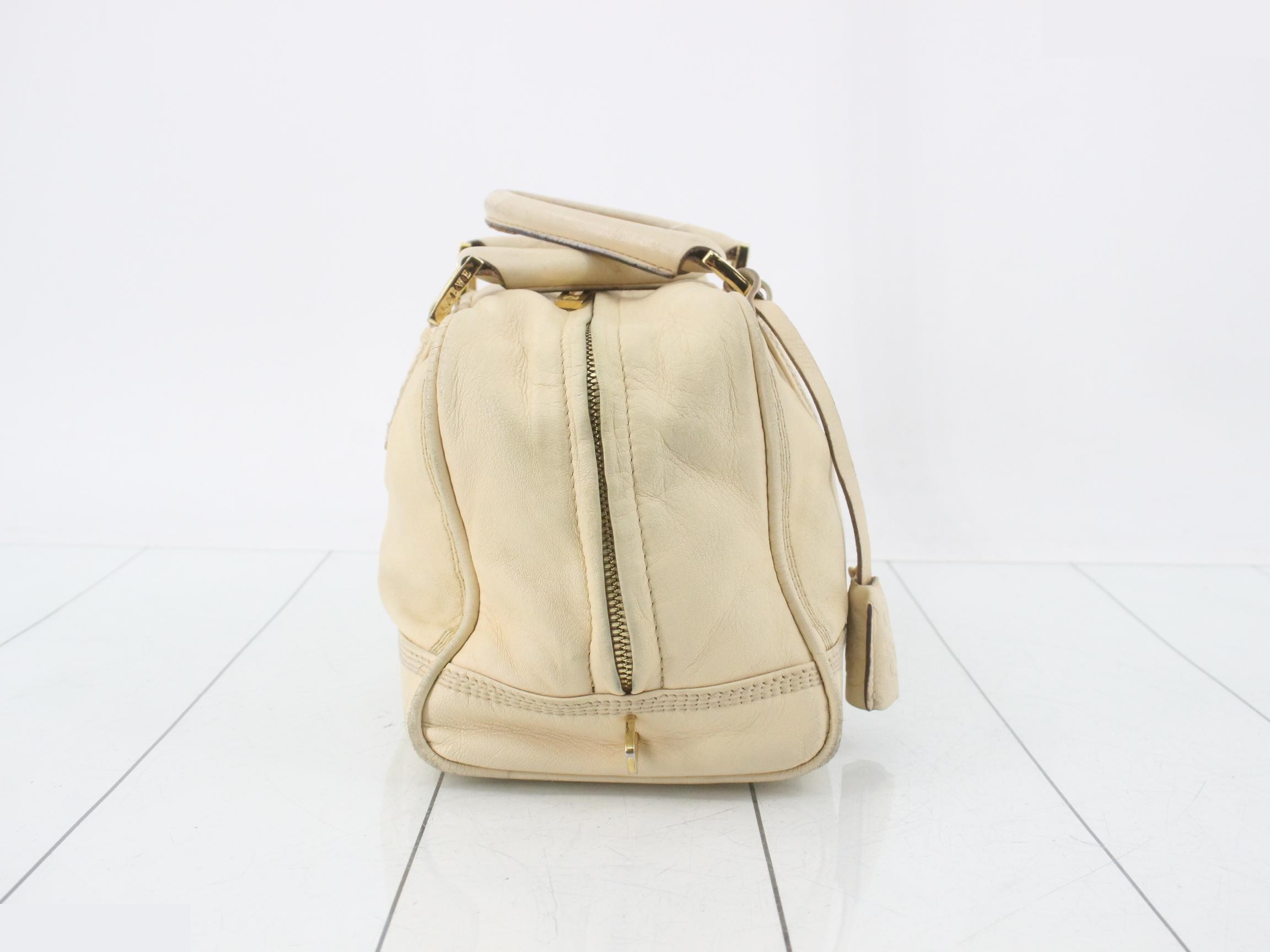 Leather Amazona Boston bag, ivory — view 4