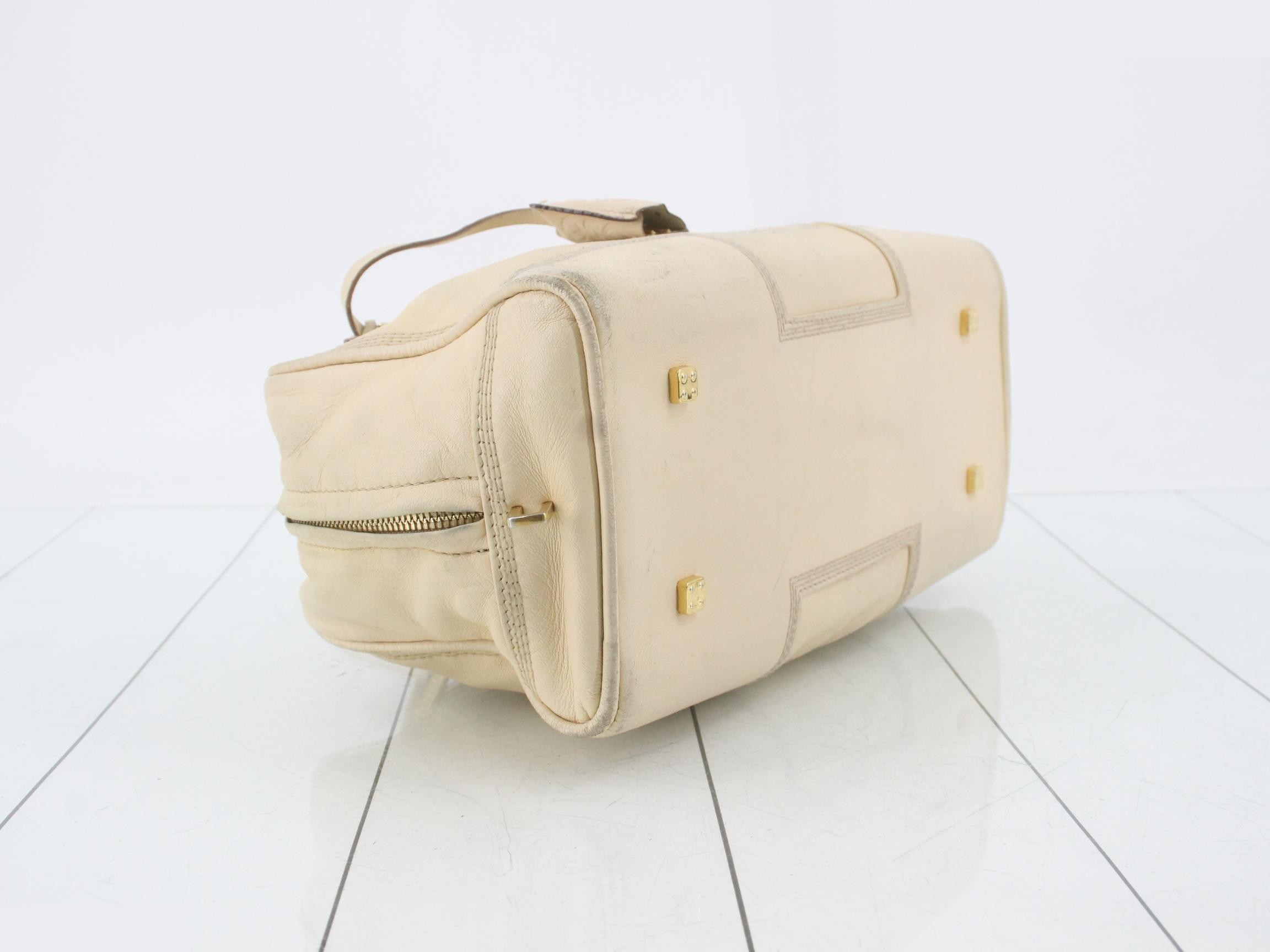 Leather Amazona Boston bag, ivory — view 5