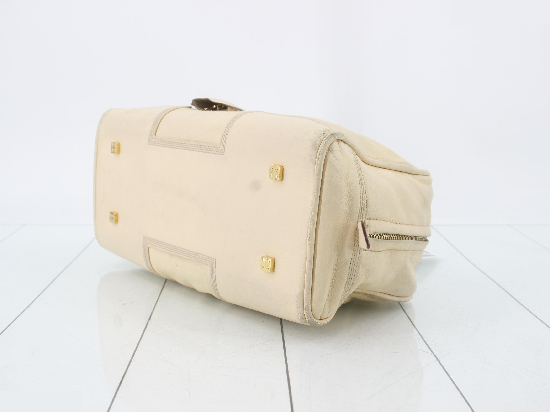 Leather Amazona Boston bag, ivory — view 6