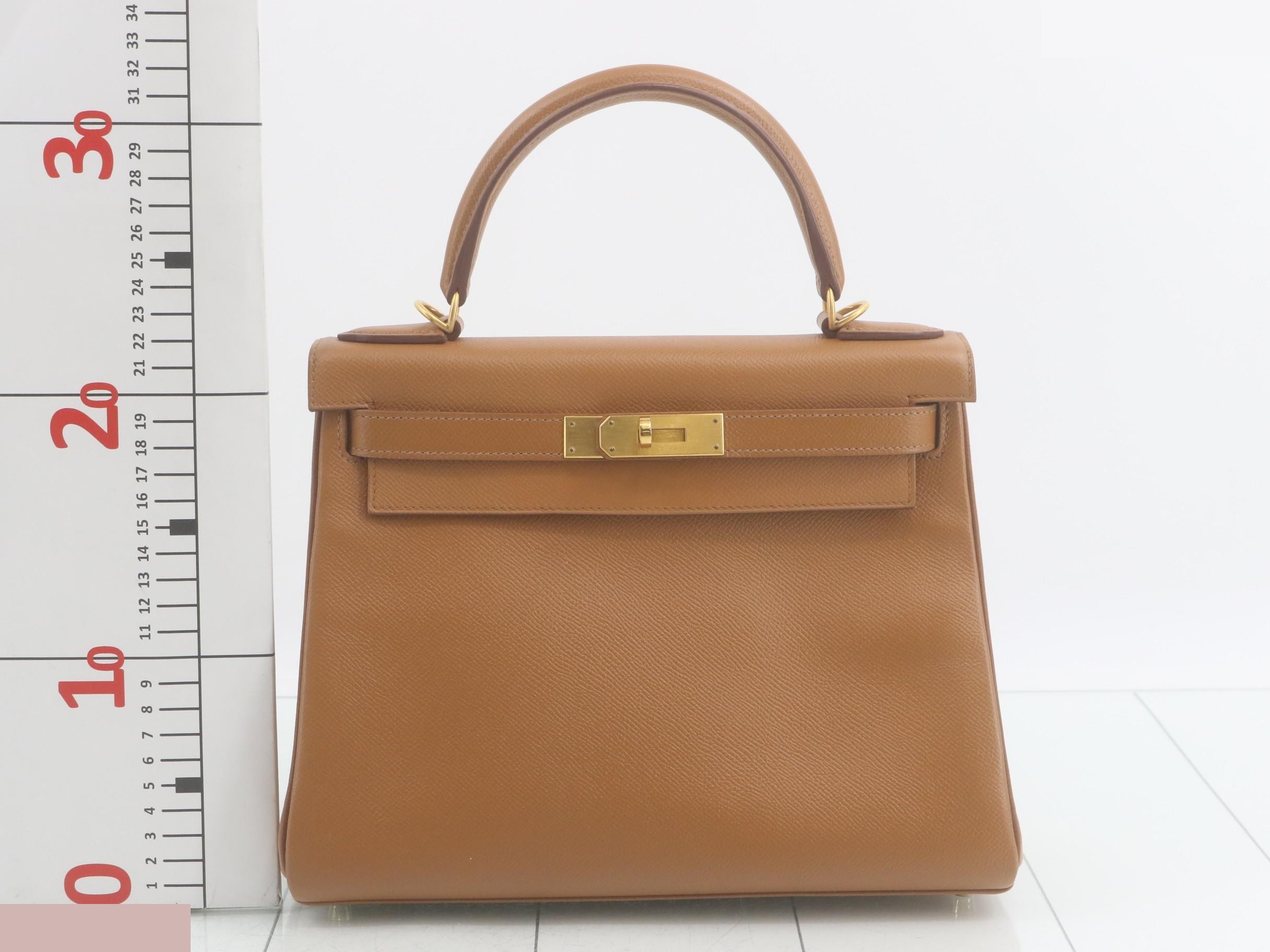 Kelly 28, internal stitching, personal edition, gold, matte gold hardware, X stamp. — view 2