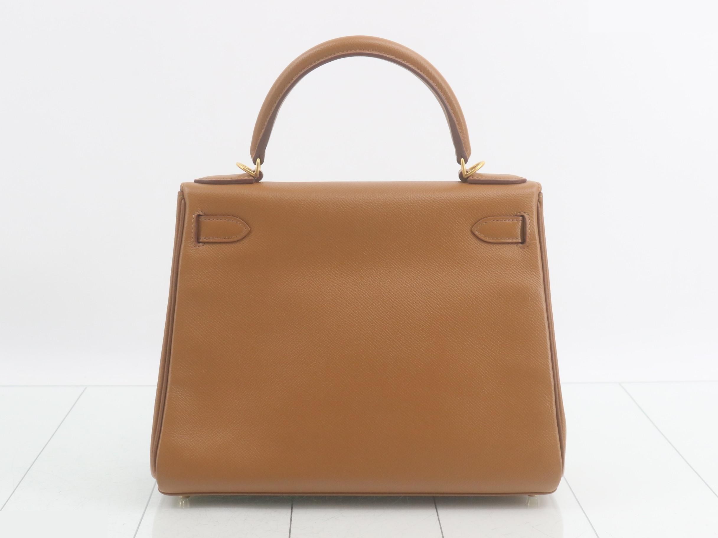 Kelly 28, internal stitching, personal edition, gold, matte gold hardware, X stamp. — view 3