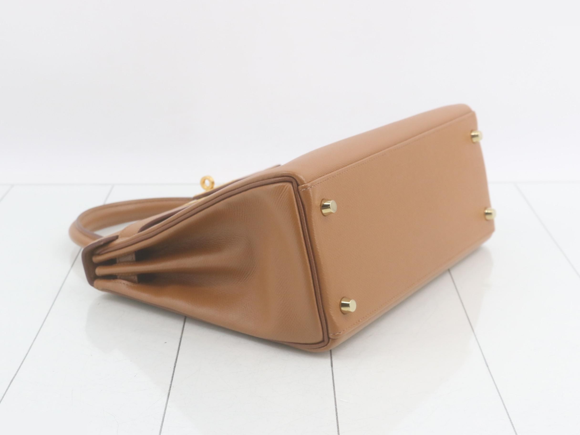 Kelly 28, internal stitching, personal edition, gold, matte gold hardware, X stamp. — view 6