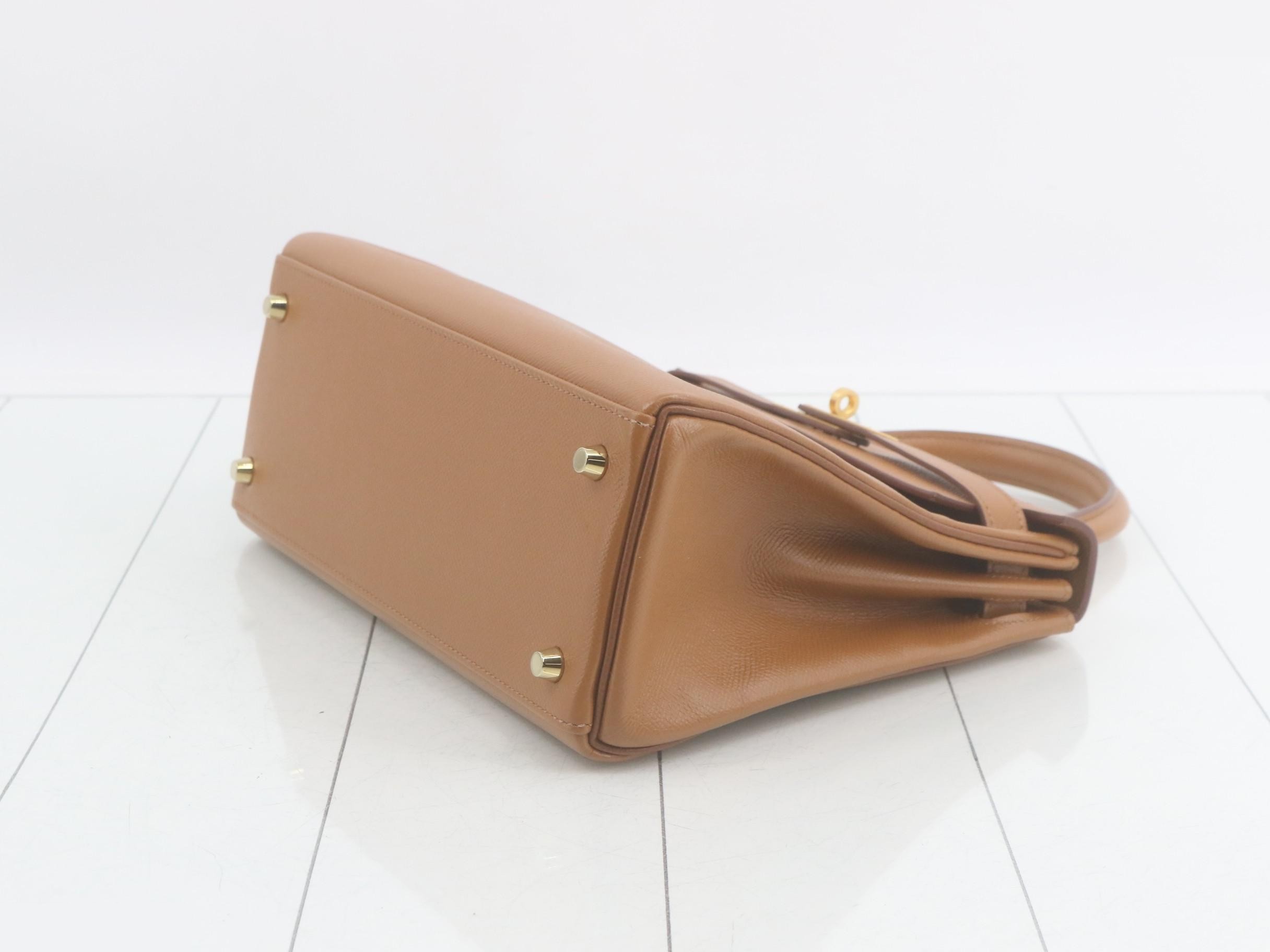 Kelly 28, internal stitching, personal edition, gold, matte gold hardware, X stamp. — view 7