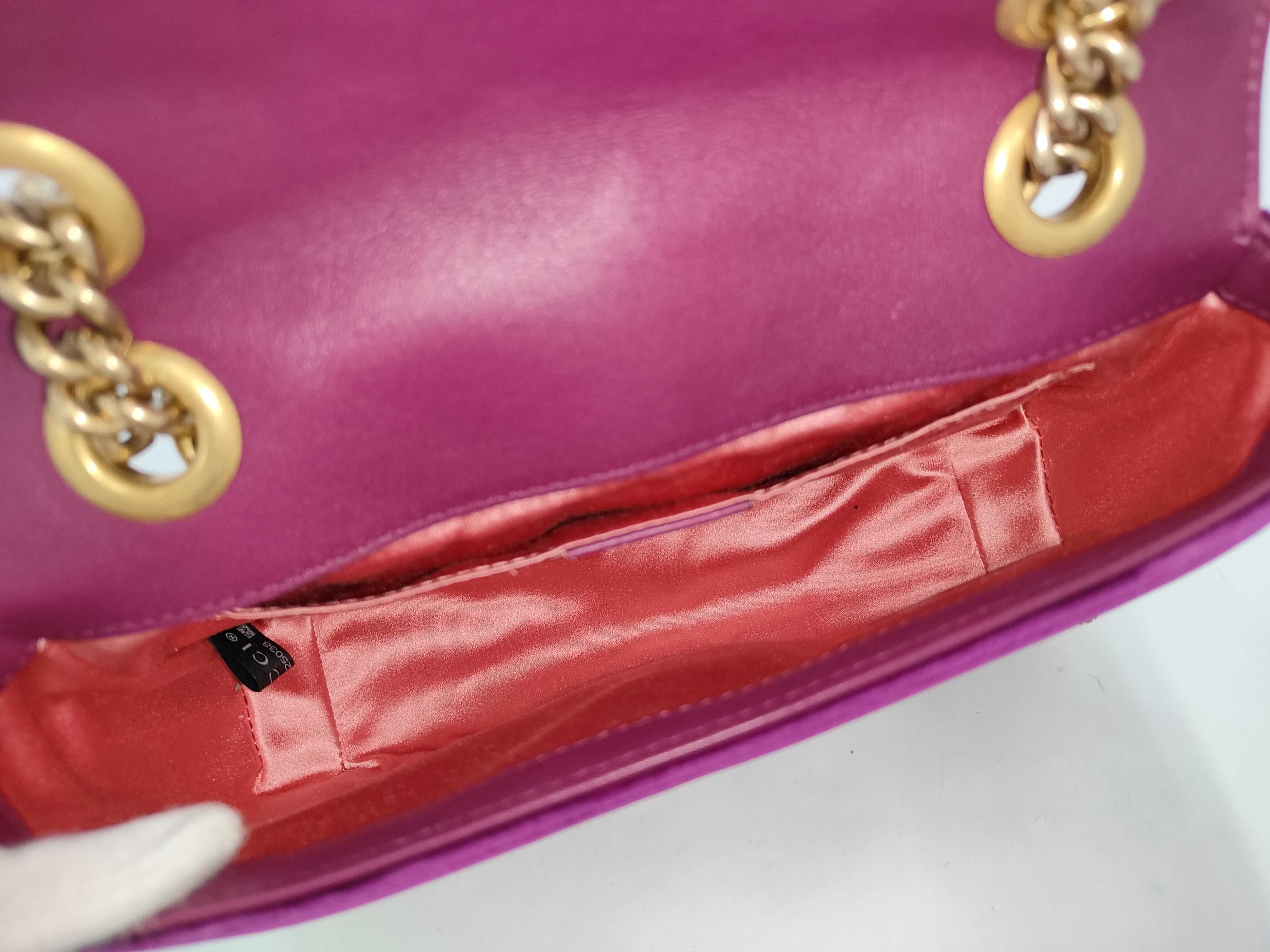 GG Marmont Small Plum Purple Velvet Shoulder Bag — view 9