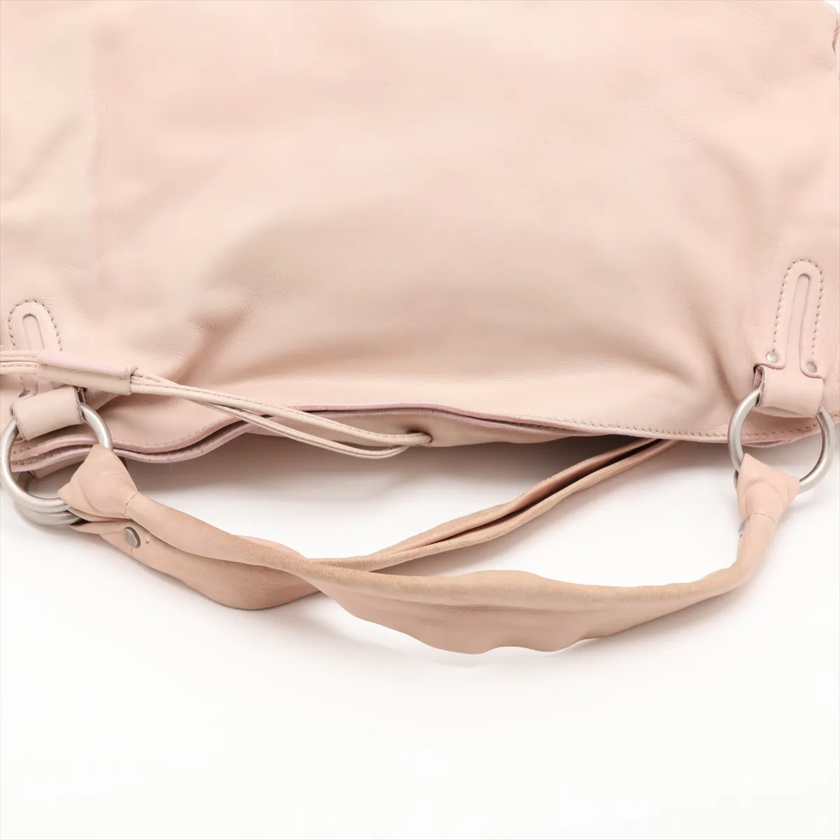Bittersweet Leather Shoulder Bag, Beige — view 5