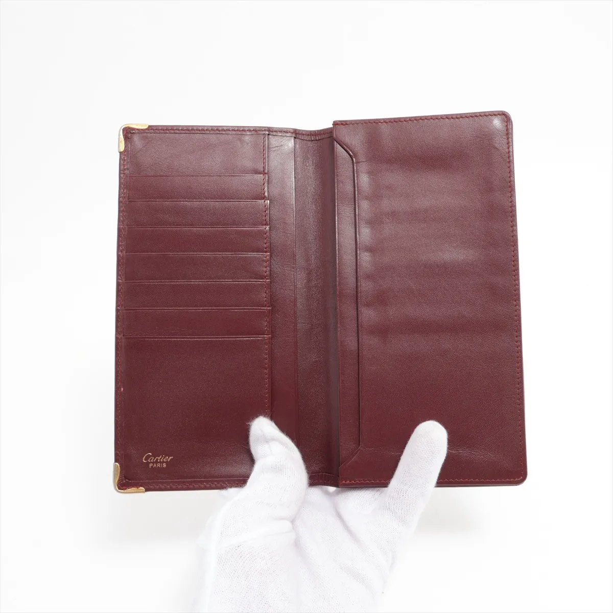 Mustline Leather Long Wallet Bordeaux — view 3