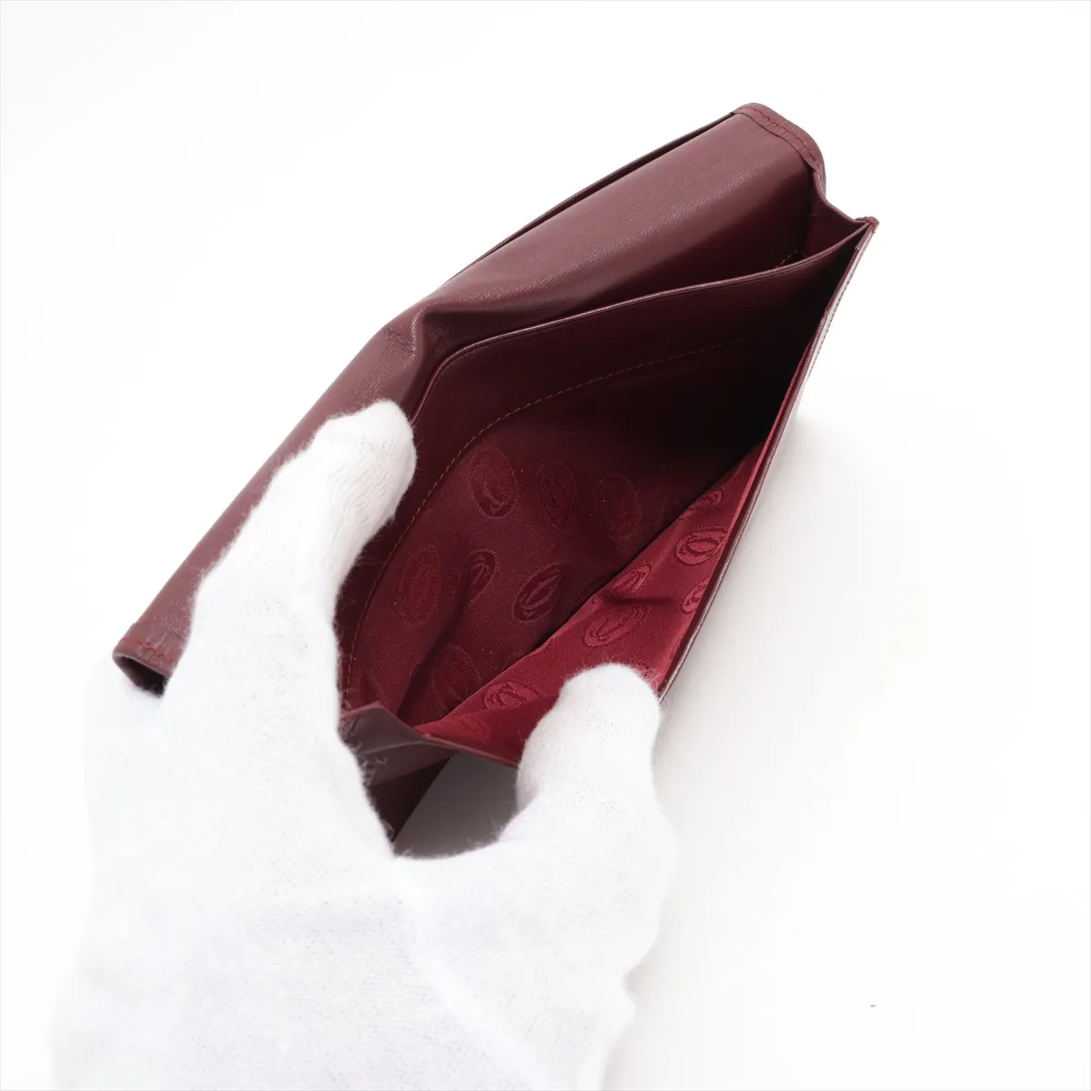 Mustline Leather Long Wallet Bordeaux — view 4