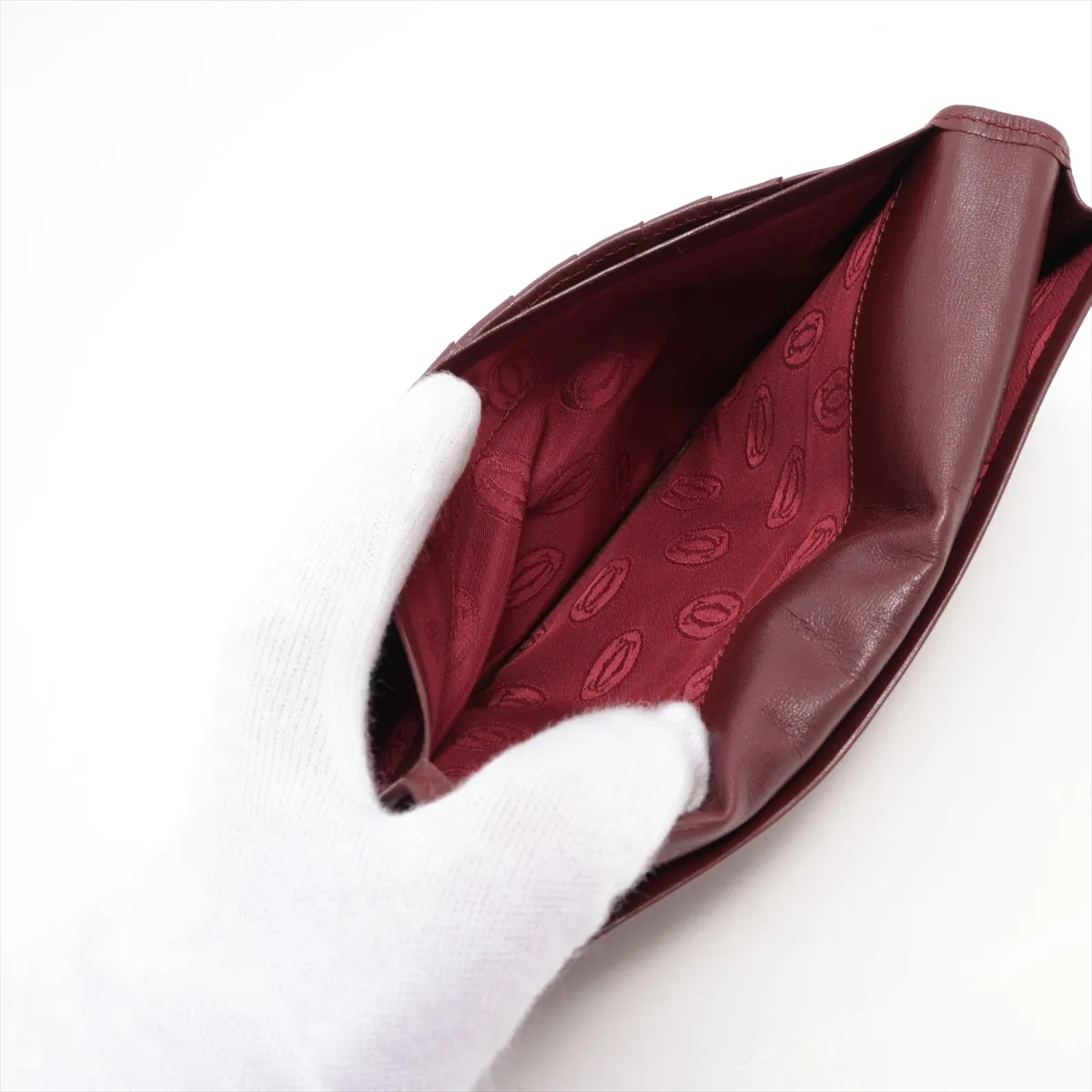Mustline Leather Long Wallet Bordeaux — view 6