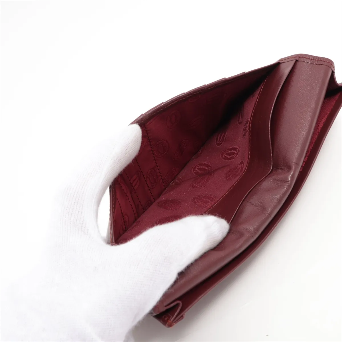Mustline Leather Long Wallet Bordeaux — view 7