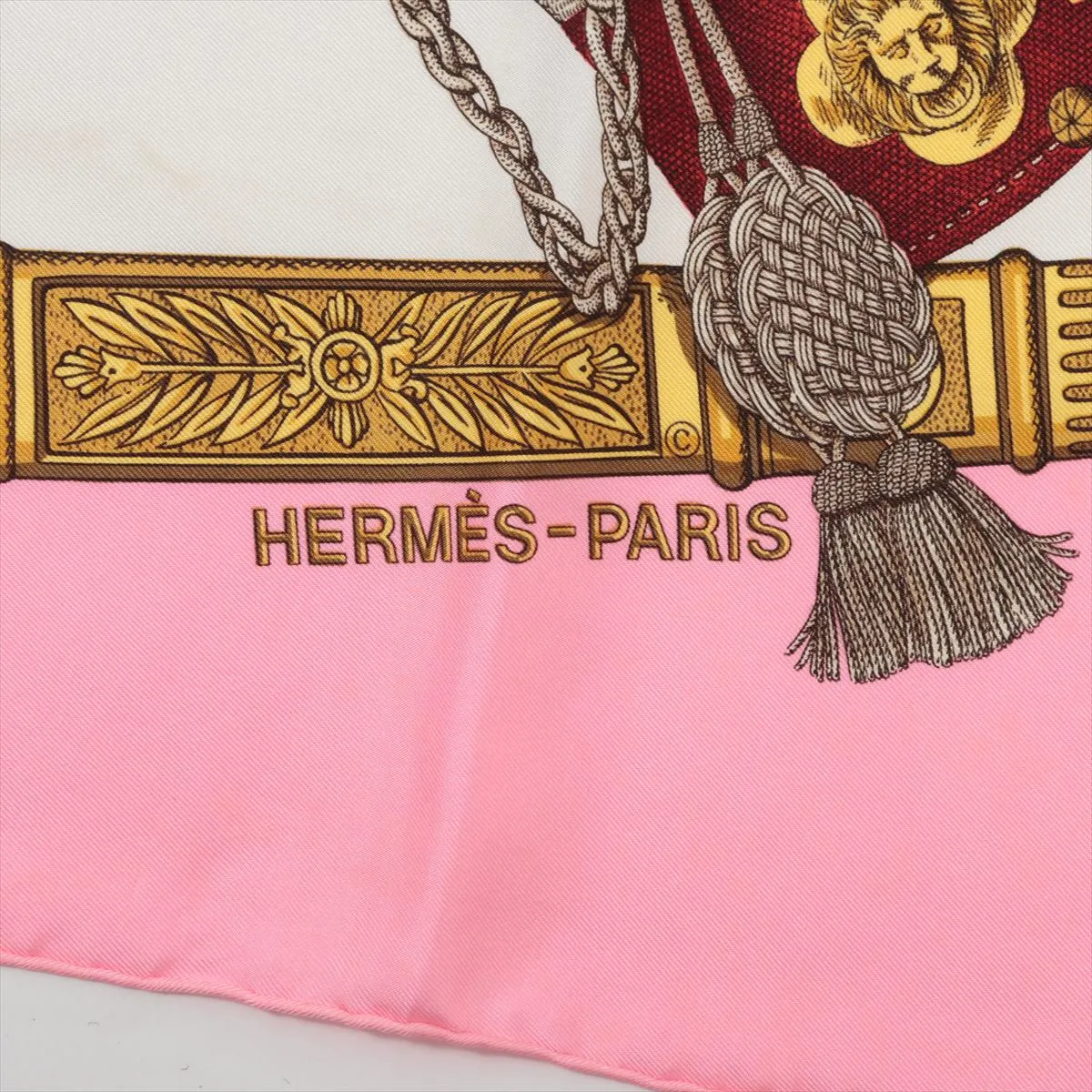 Carre 90 GRAND UNIFORME scarf, silk, pink. Shows signs of wear, — view 6
