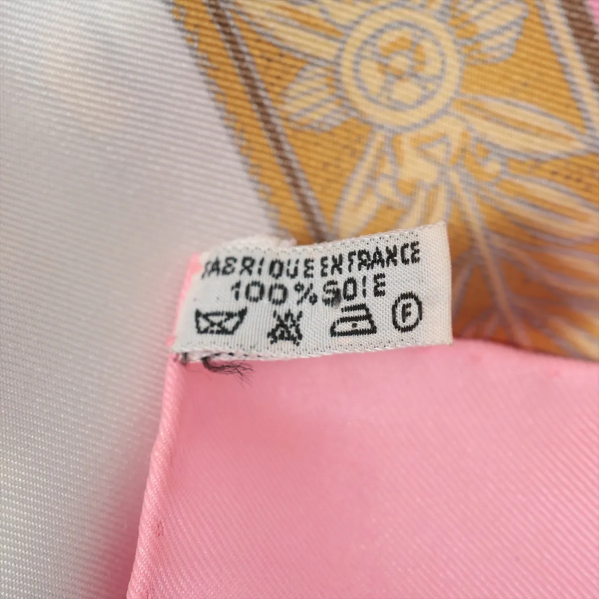 Carre 90 GRAND UNIFORME scarf, silk, pink. Shows signs of wear, — view 7