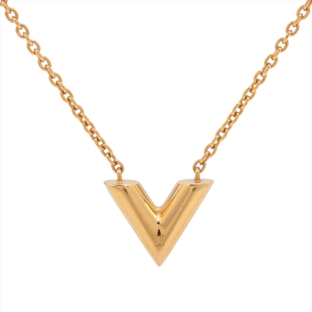 M61083 Essential V LE0178 Necklace, GP Gold, shows signs of wear, tarnishing,