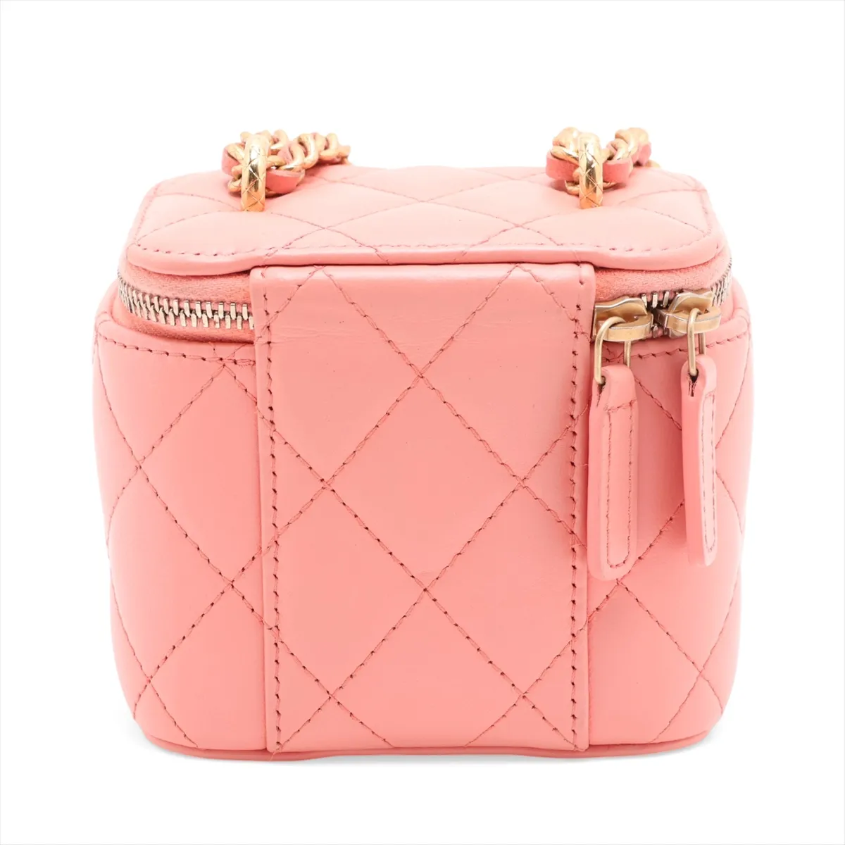 Mini Matelassé Lambskin Chain Shoulder Bag Vanity Case Pink Gold Hardware CPLHHLT2 Random Serial Number — view 2