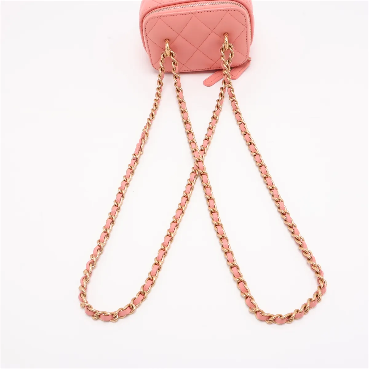 Mini Matelassé Lambskin Chain Shoulder Bag Vanity Case Pink Gold Hardware CPLHHLT2 Random Serial Number — view 5