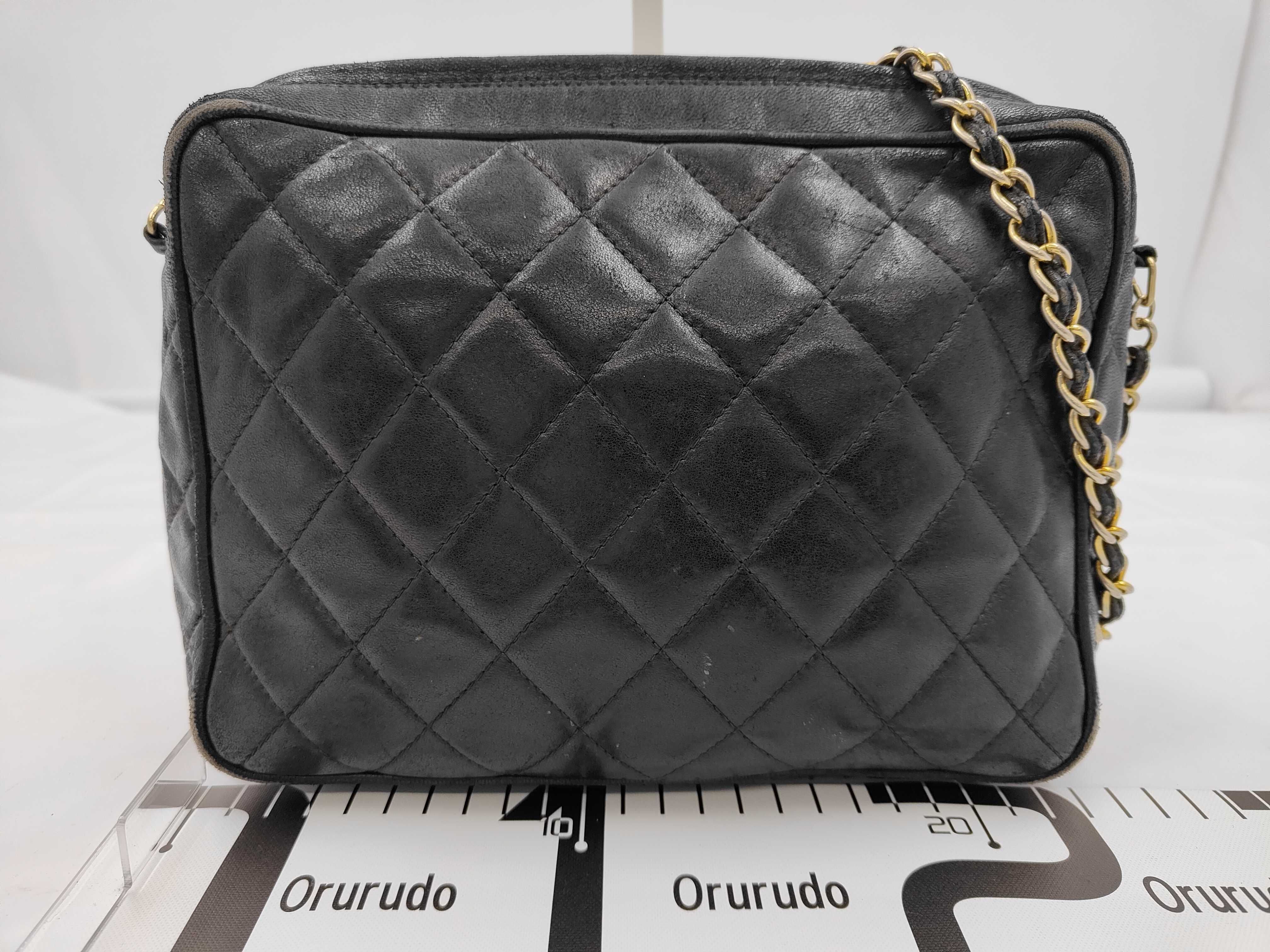 Matelassé Chain Shoulder Bag, Lambskin, Gold Hardware, Black, No Serial Number — view 2