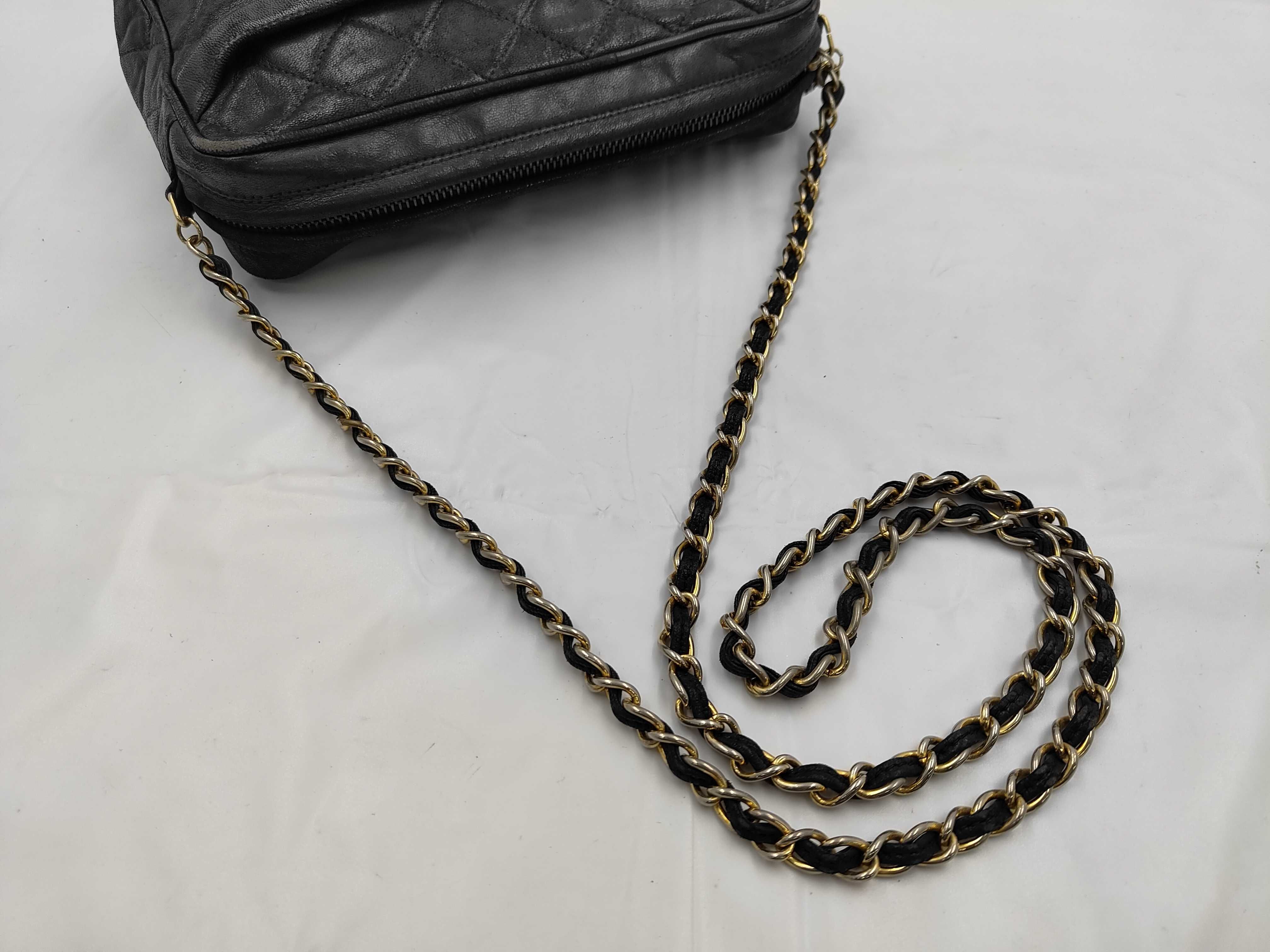 Matelassé Chain Shoulder Bag, Lambskin, Gold Hardware, Black, No Serial Number — view 3