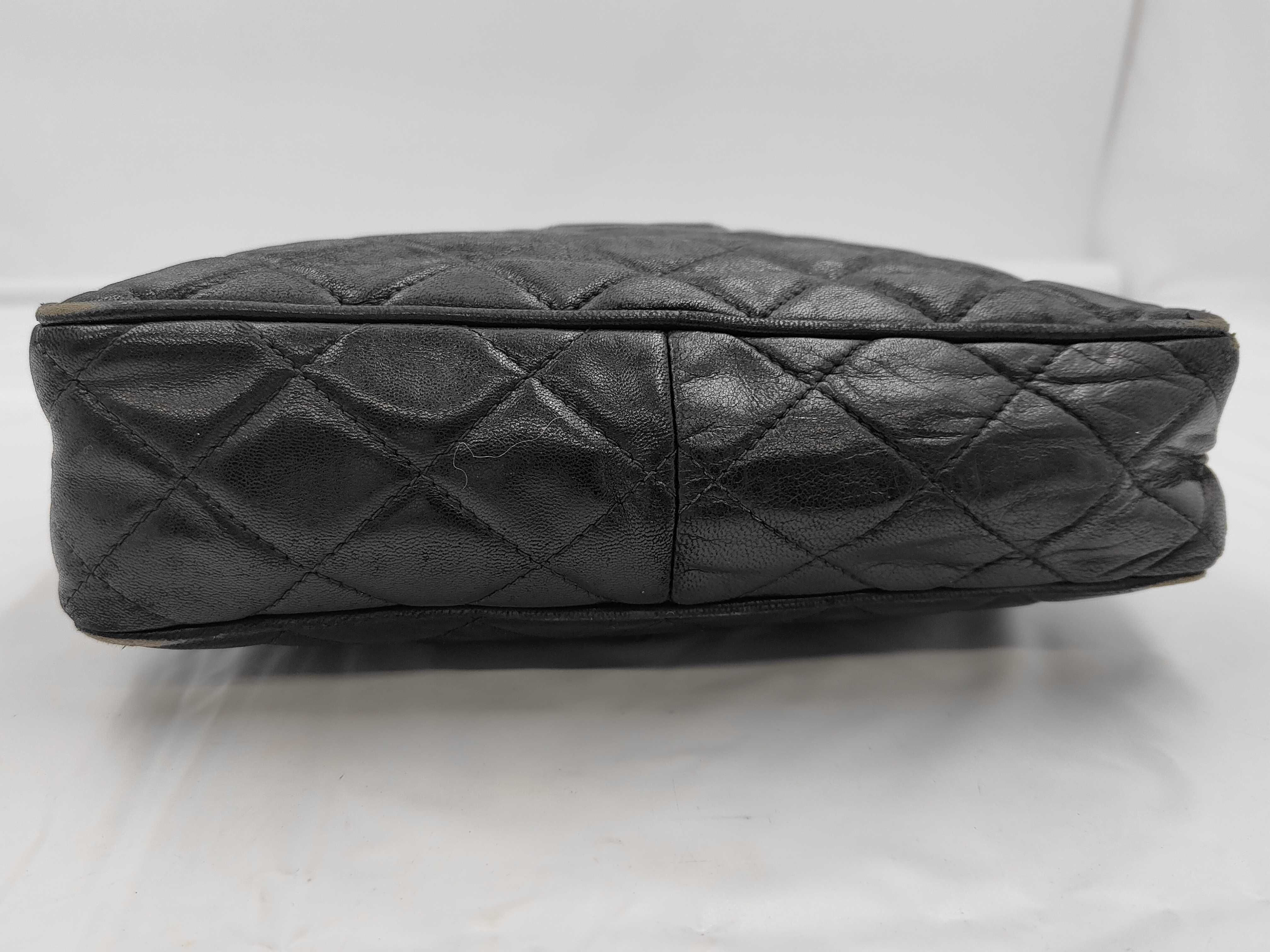 Matelassé Chain Shoulder Bag, Lambskin, Gold Hardware, Black, No Serial Number — view 7