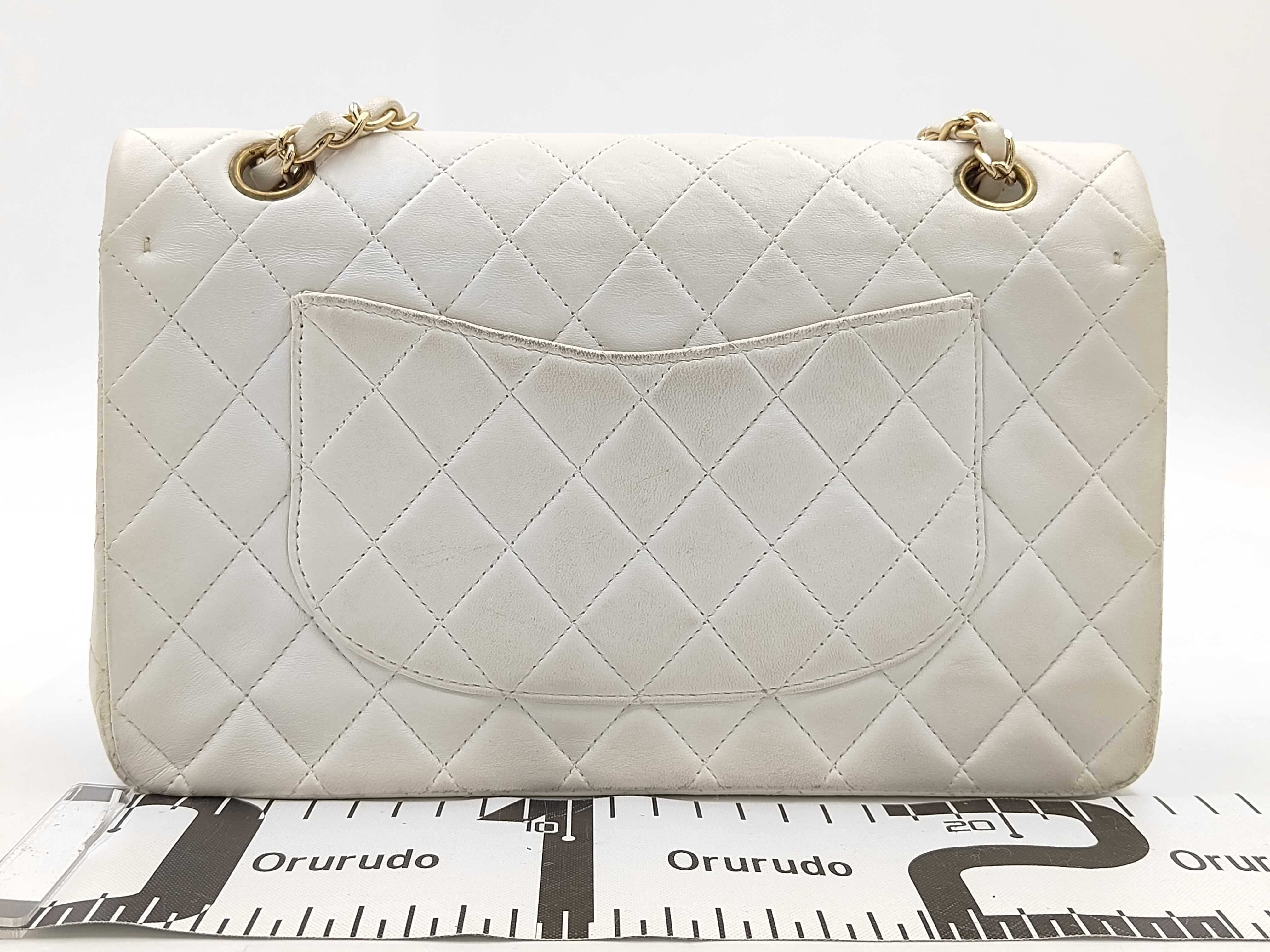 Double Flap Matelassé White Shoulder Bag — view 2