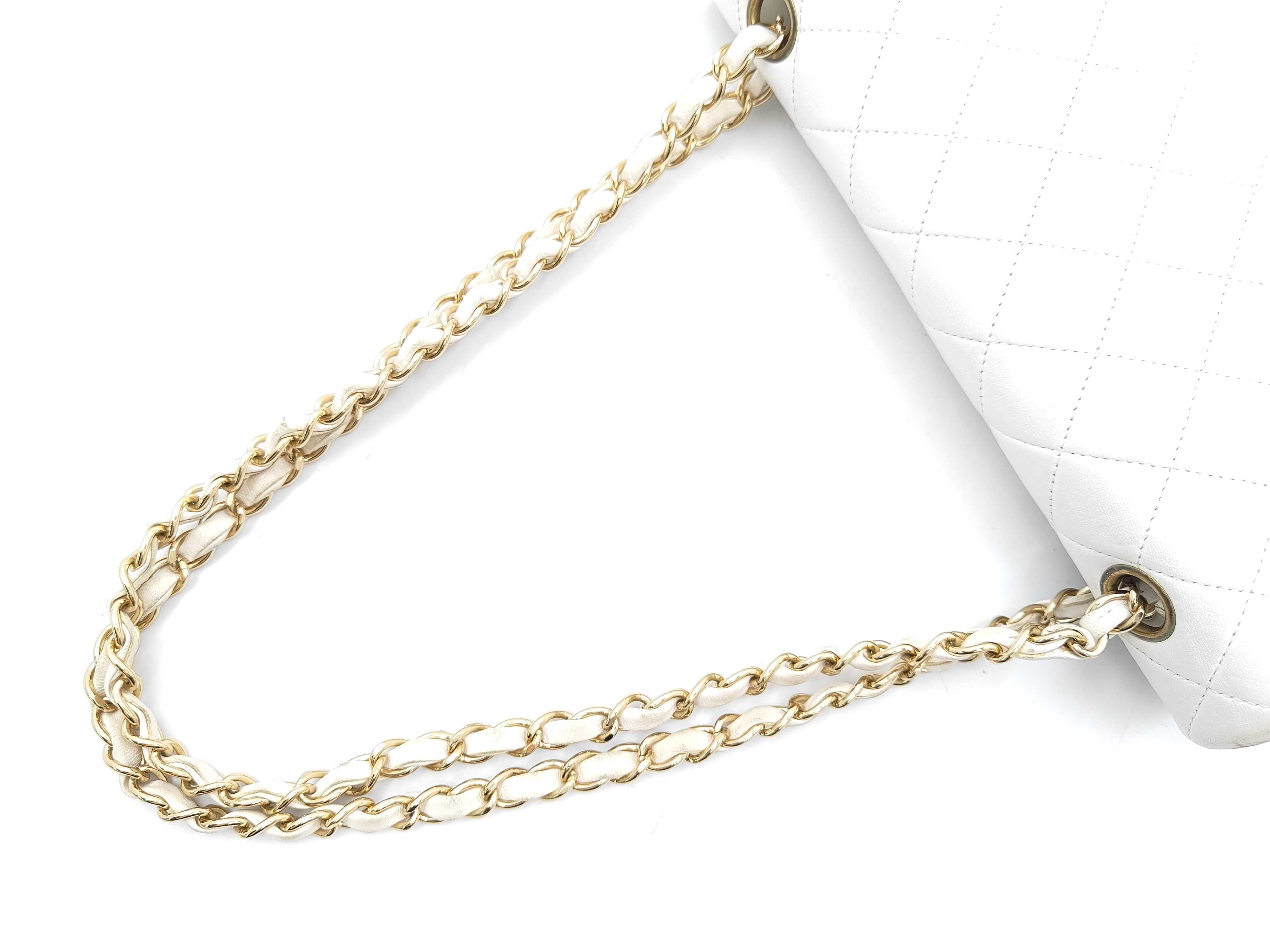 Double Flap Matelassé White Shoulder Bag — view 3