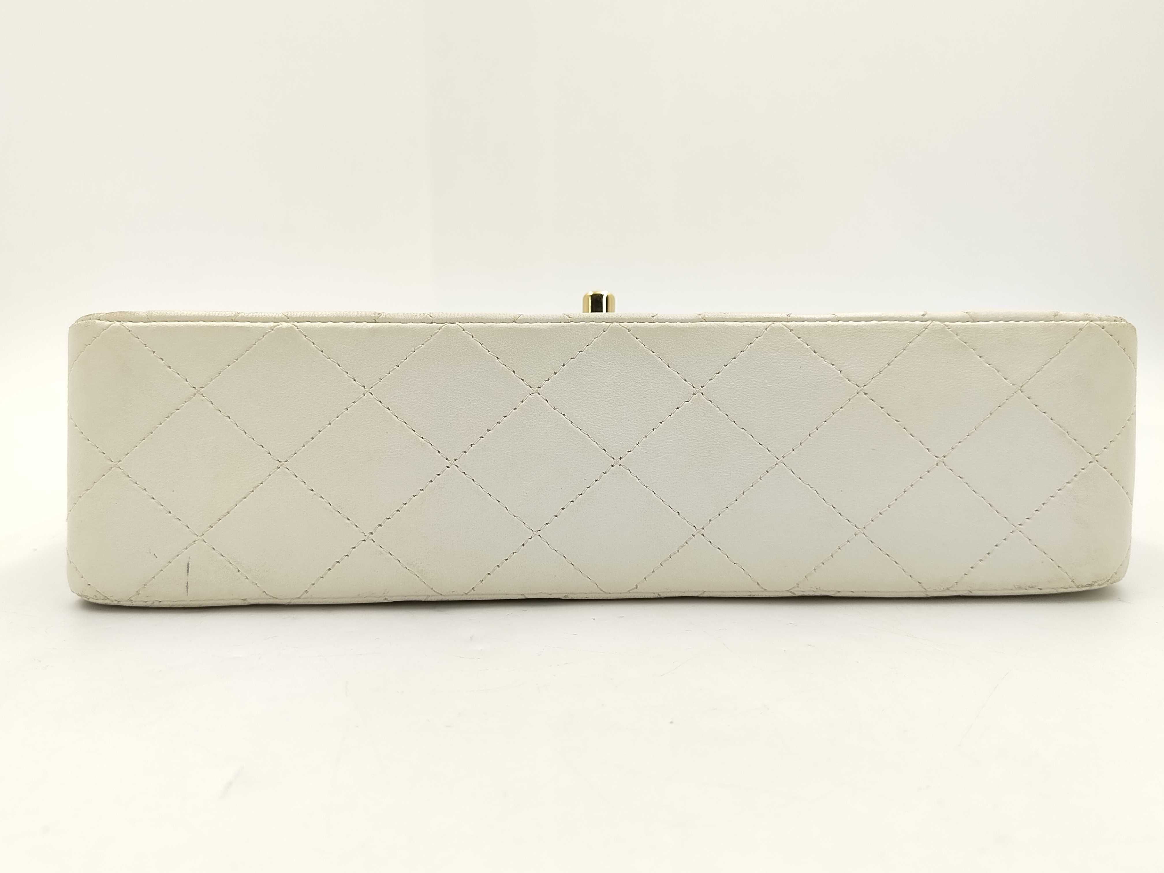 Double Flap Matelassé White Shoulder Bag — view 5