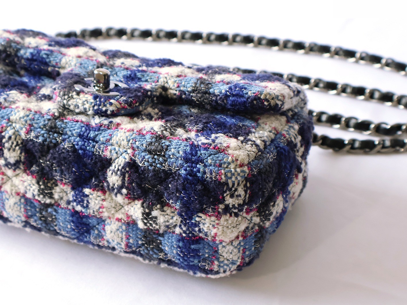 Mini Matelassé 20 Tweed Chain Shoulder Bag — view 3