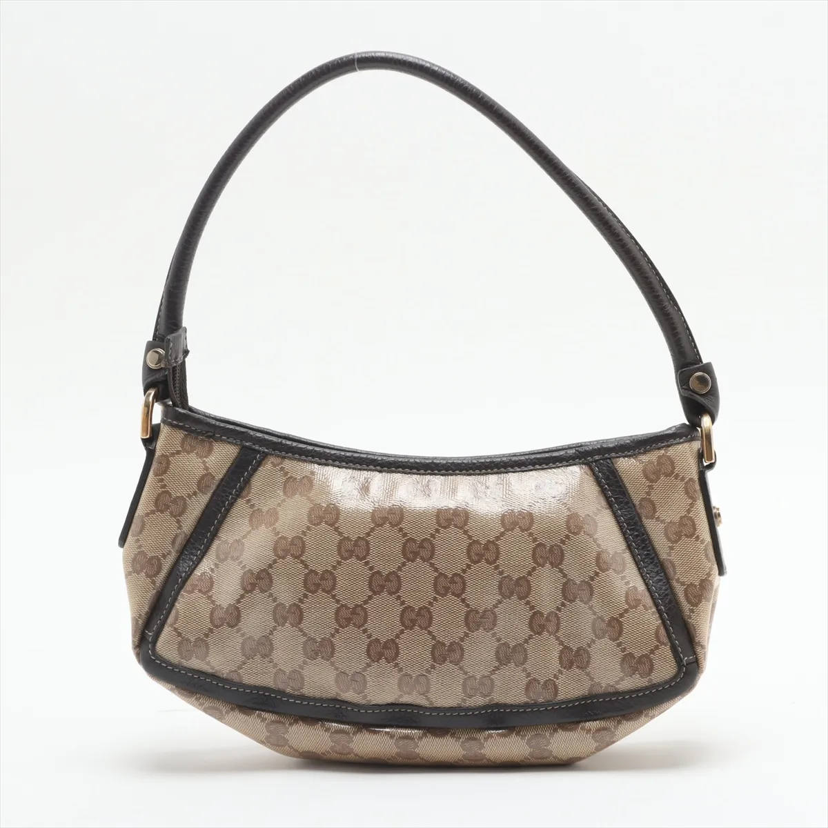 GG Supreme PVC x Leather Shoulder Bag Beige x Brown 293583 Outlet Mark — view 2