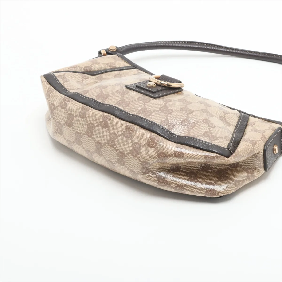 GG Supreme PVC x Leather Shoulder Bag Beige x Brown 293583 Outlet Mark — view 3