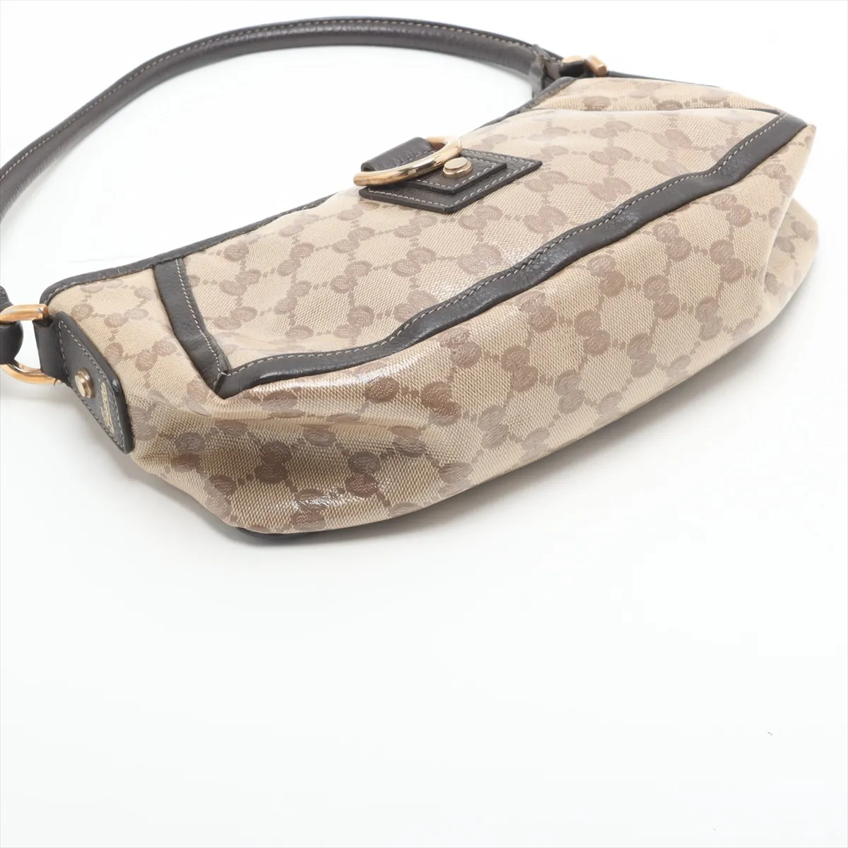 GG Supreme PVC x Leather Shoulder Bag Beige x Brown 293583 Outlet Mark — view 4