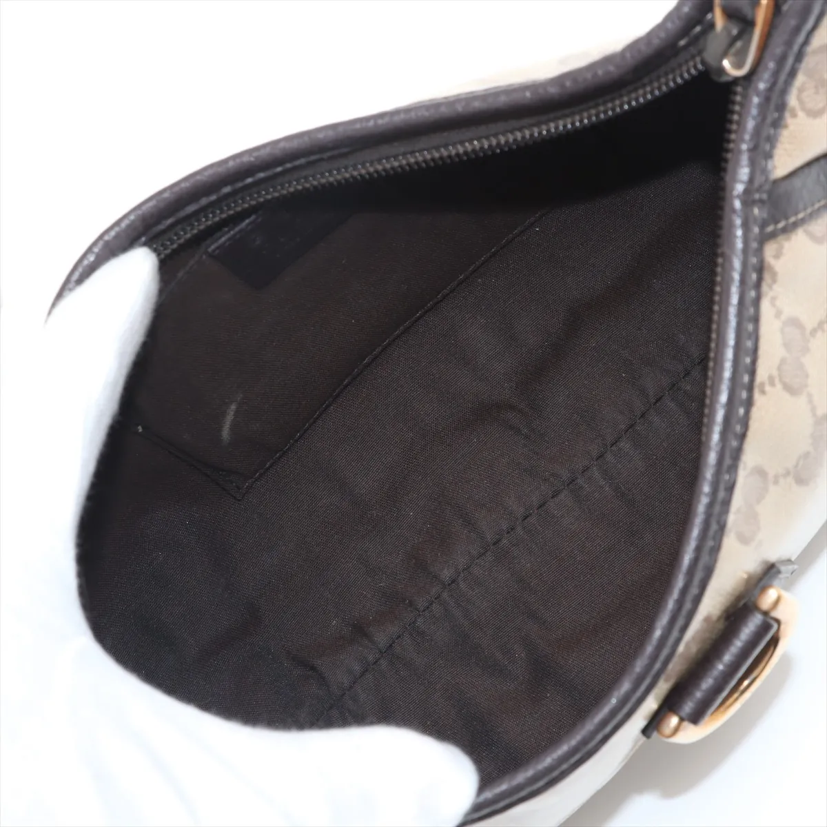 GG Supreme PVC x Leather Shoulder Bag Beige x Brown 293583 Outlet Mark — view 7