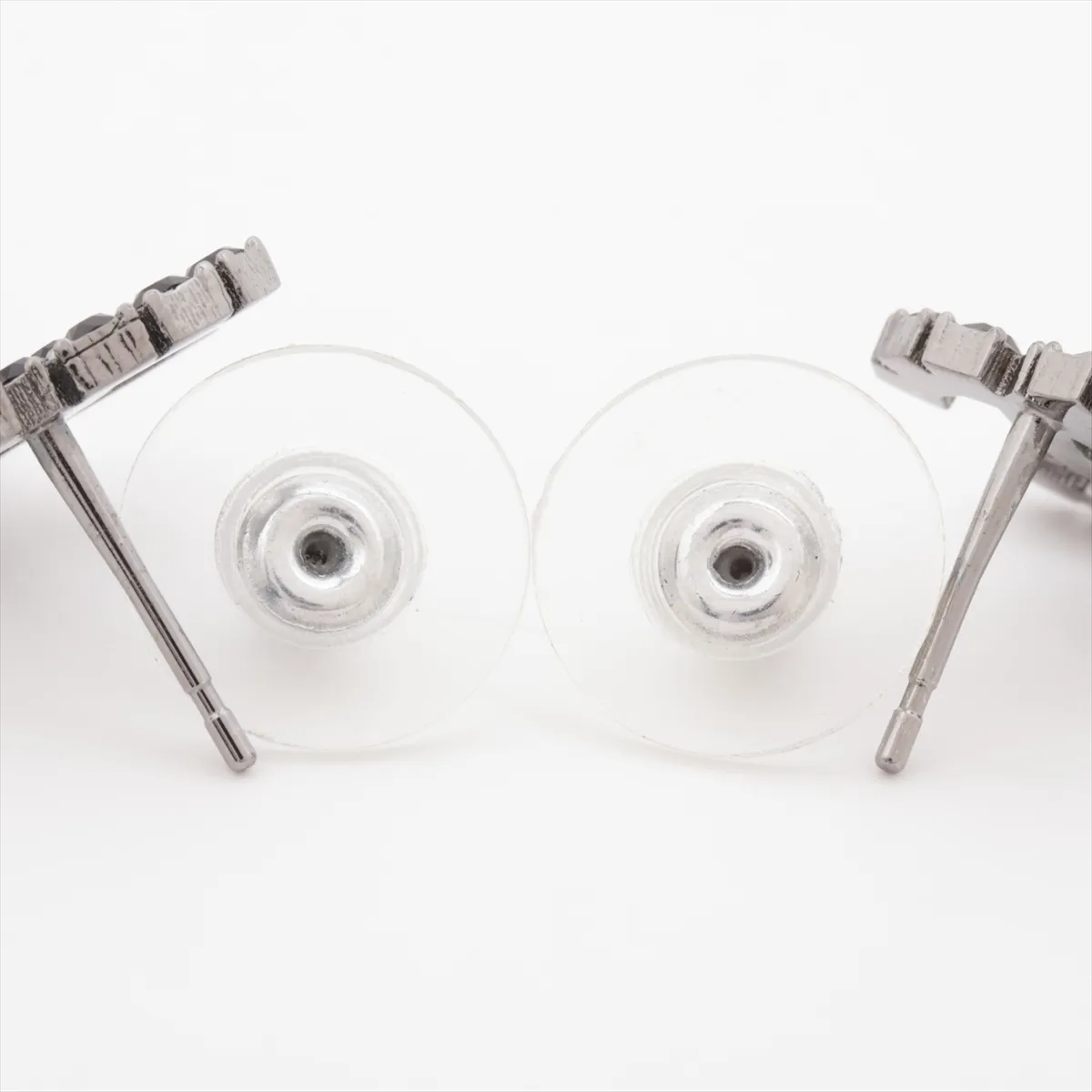 Coco Mark B18S Earrings (Pair) GP x Rhinestone Silver x Black — view 4