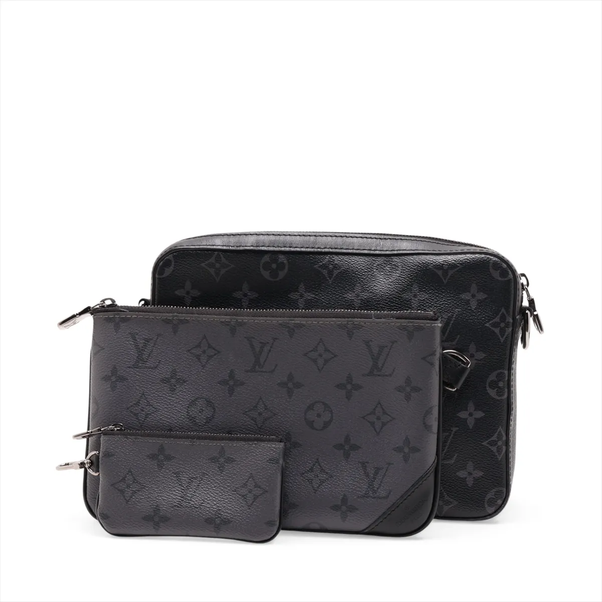 Monogram Eclipse Trio Messenger M69443 Black, pouch missing, RFID detected. — view 2