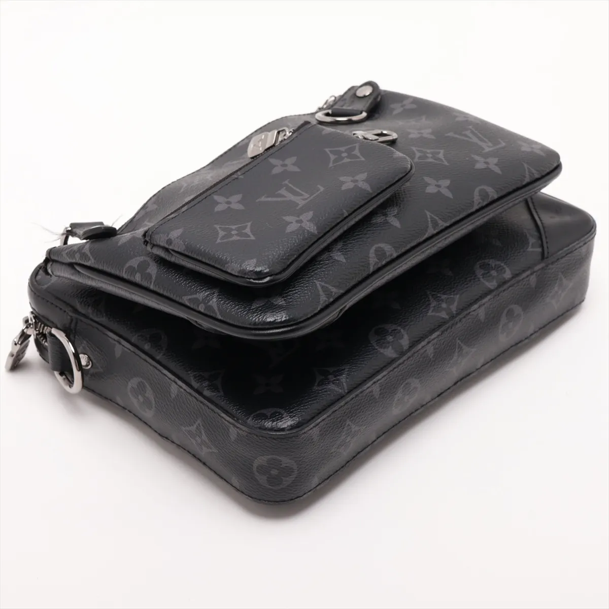 Monogram Eclipse Trio Messenger M69443 Black, pouch missing, RFID detected. — view 6