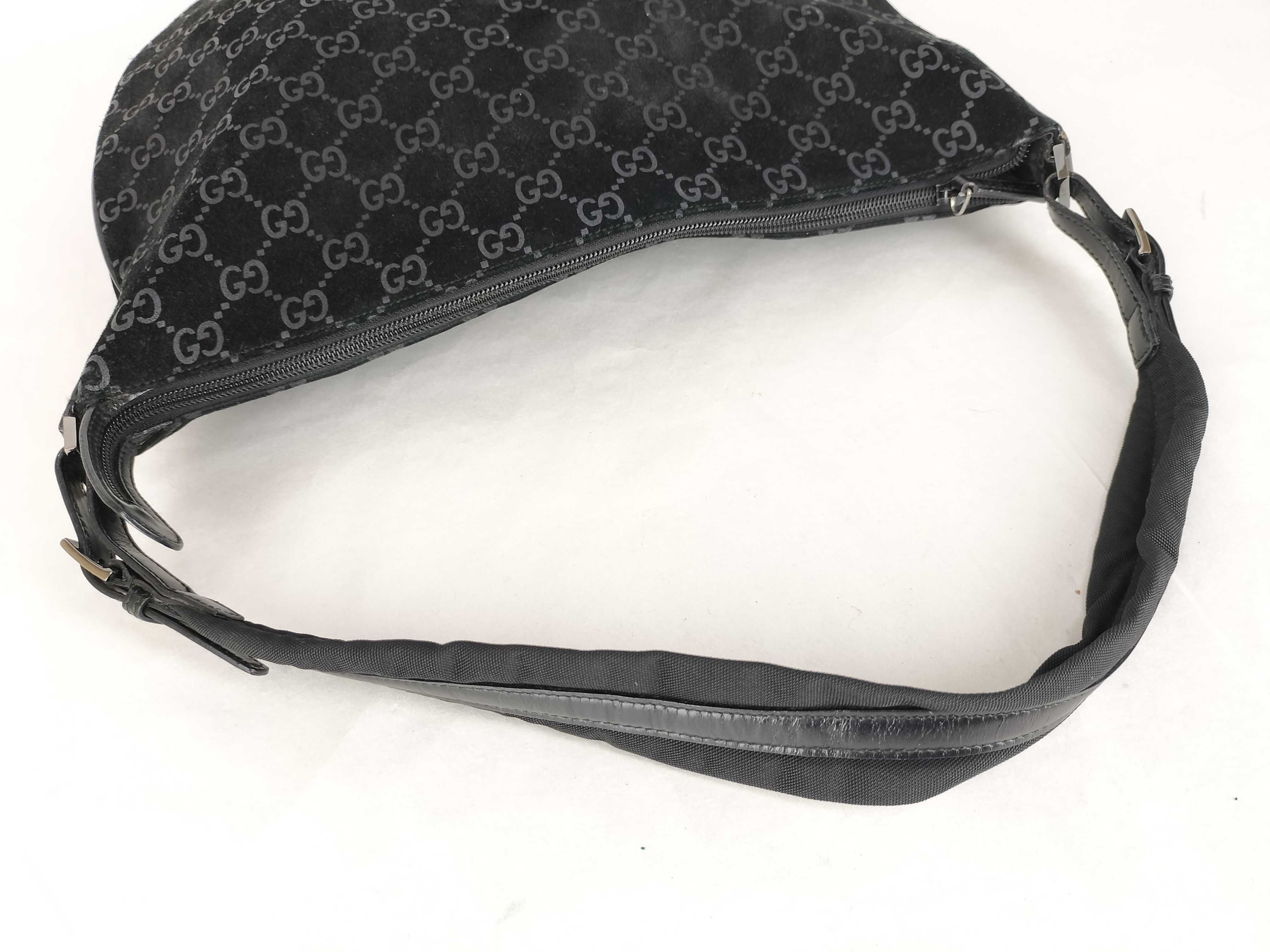 GG Canvas Suede Shoulder Bag — view 3