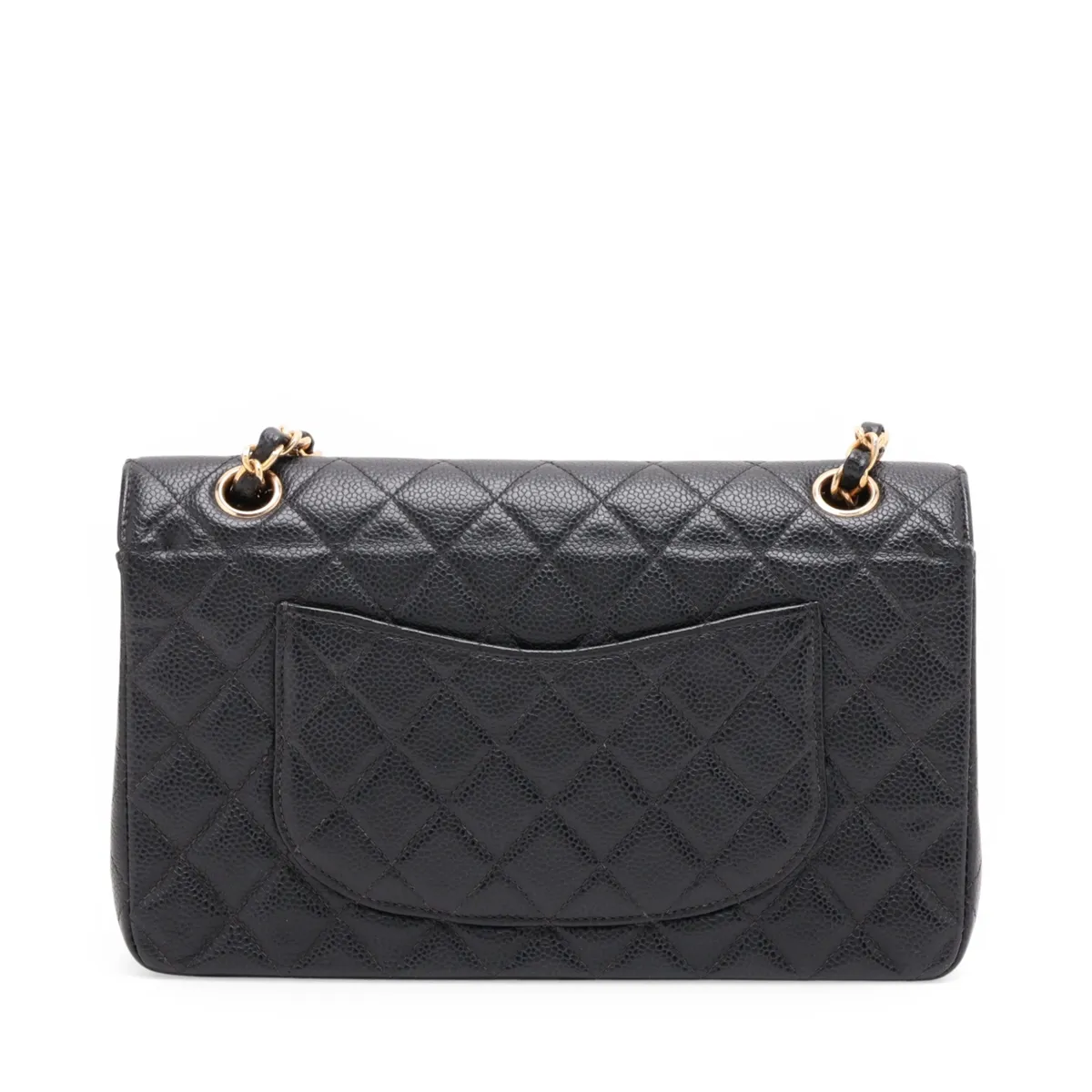 [Individually packaged] Chanel Matelassé 25 Caviar Skin Double Flap Double Chain Bag, Black with Gold Hardware, 7571628, Series 7, Internal stitching by an aftermarket company, A01112 — view 2
