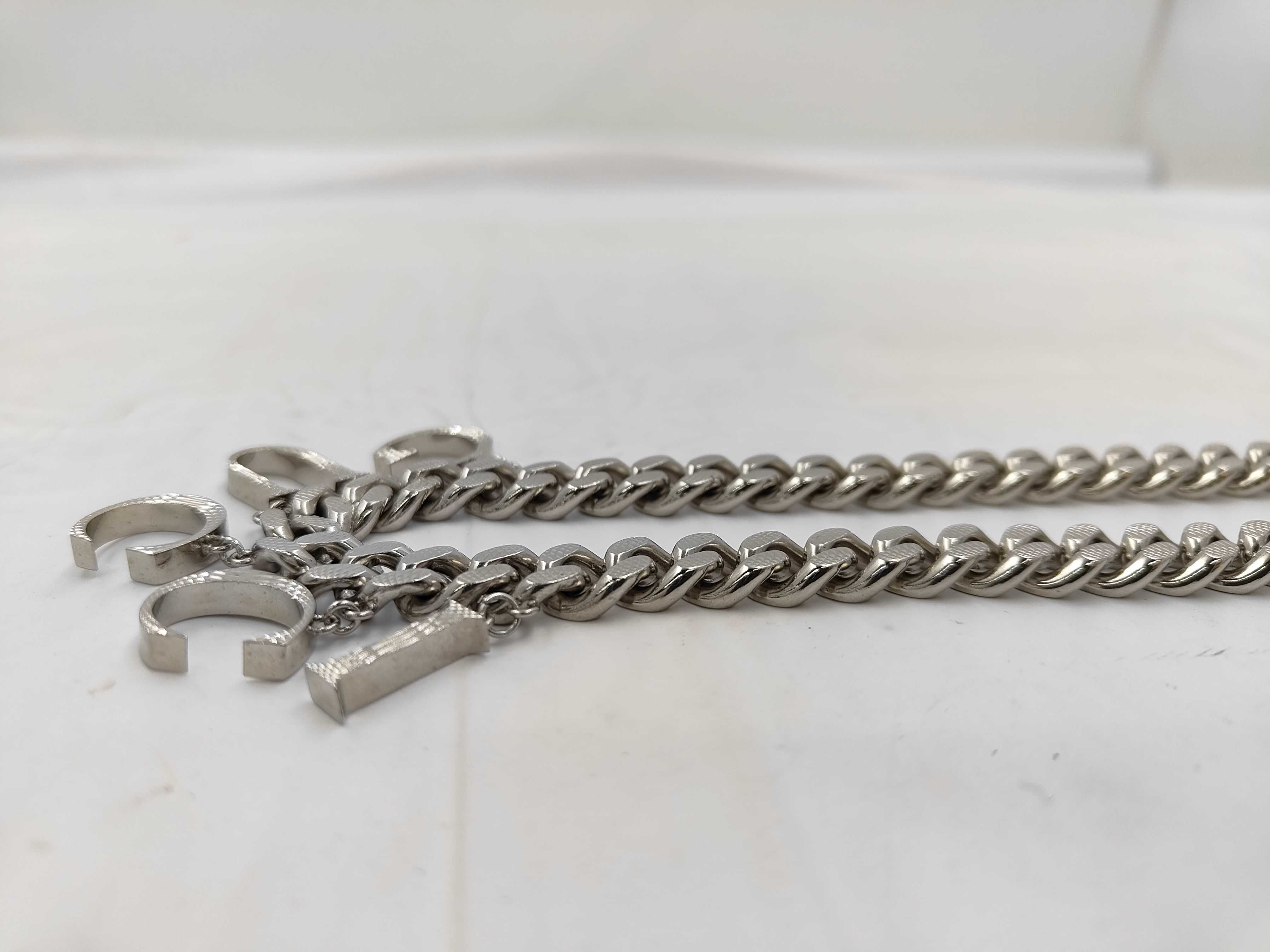 Script Silver Logo Chain Cuban Link Necklace 675769 — view 3