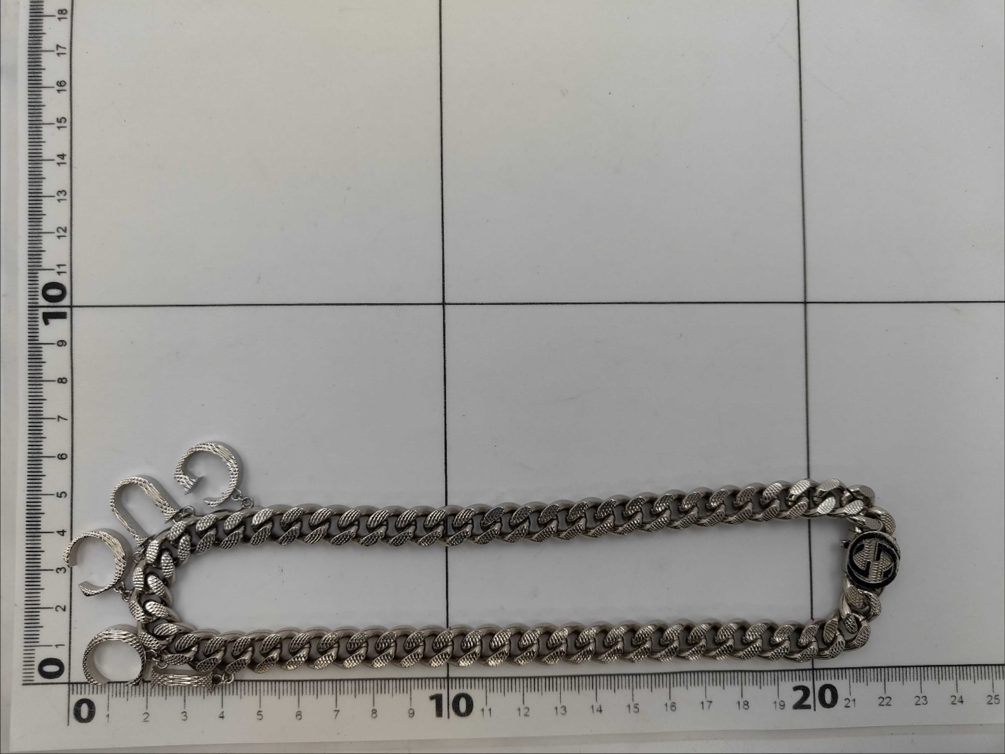 Script Silver Logo Chain Cuban Link Necklace 675769 — view 6
