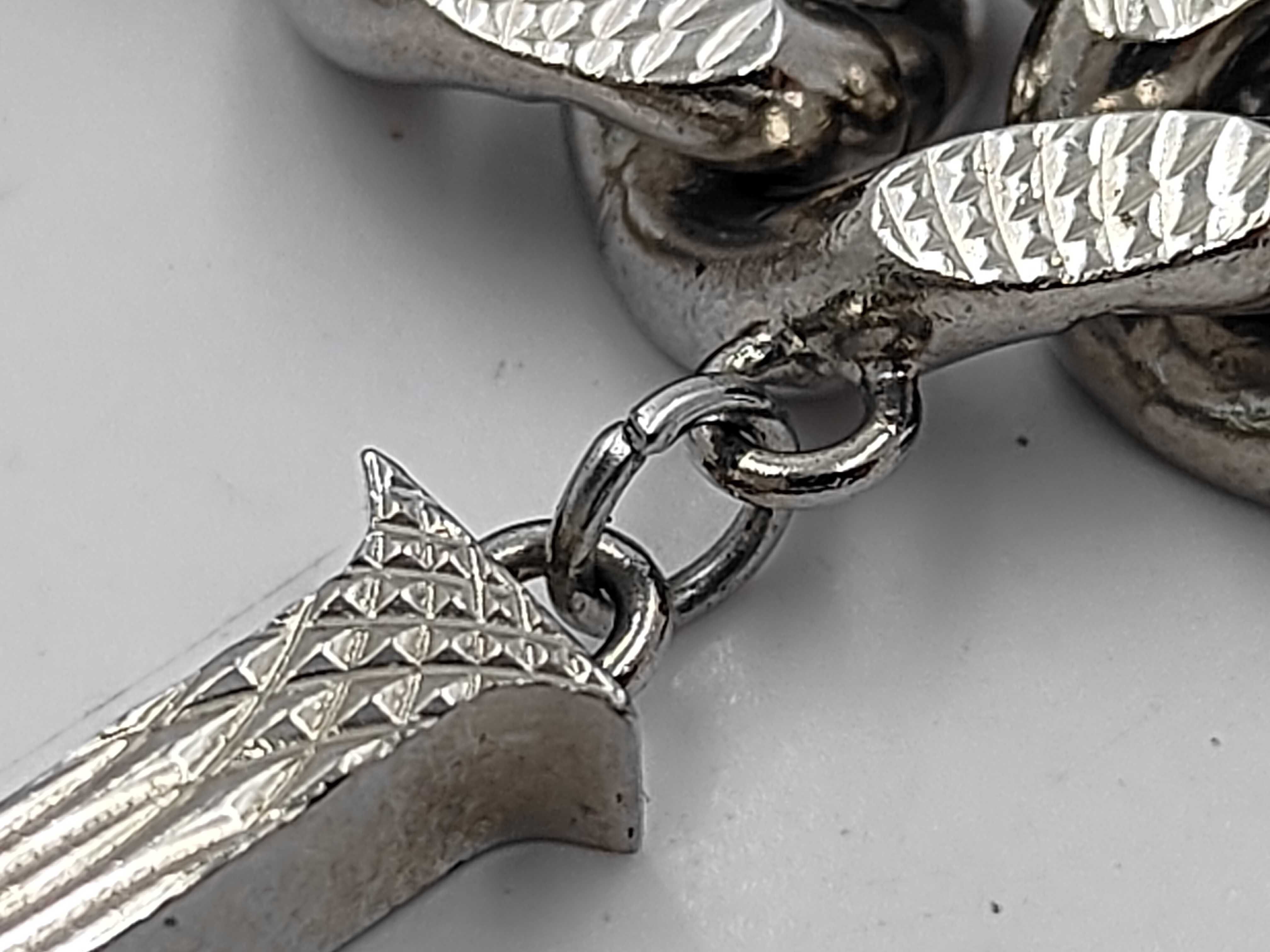 Script Silver Logo Chain Cuban Link Necklace 675769 — view 7