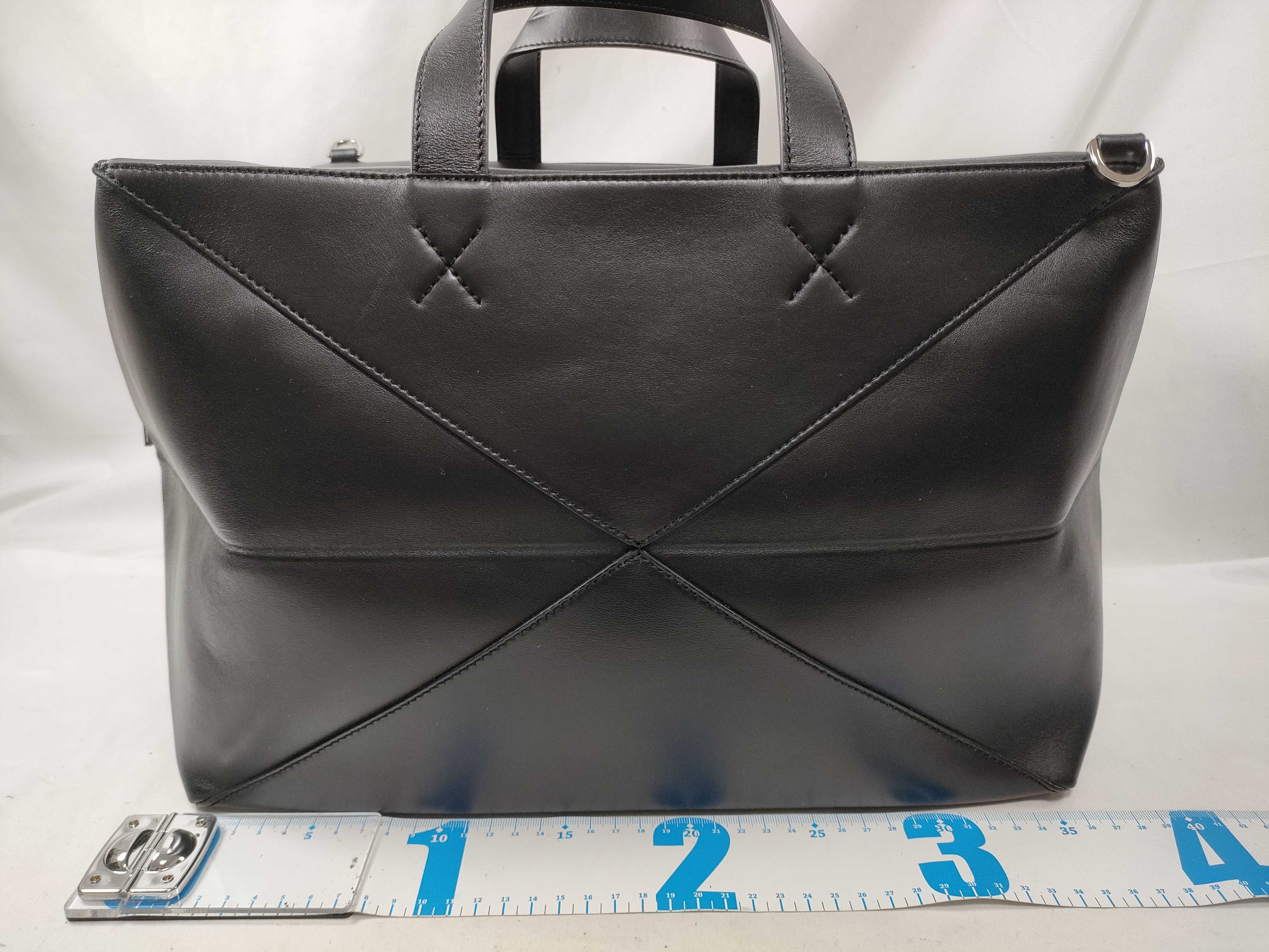 Puzzlefold Duffle Leather Bag, Black, Handbag/Shoulder Bag, 2-Way Boston Bag — view 2