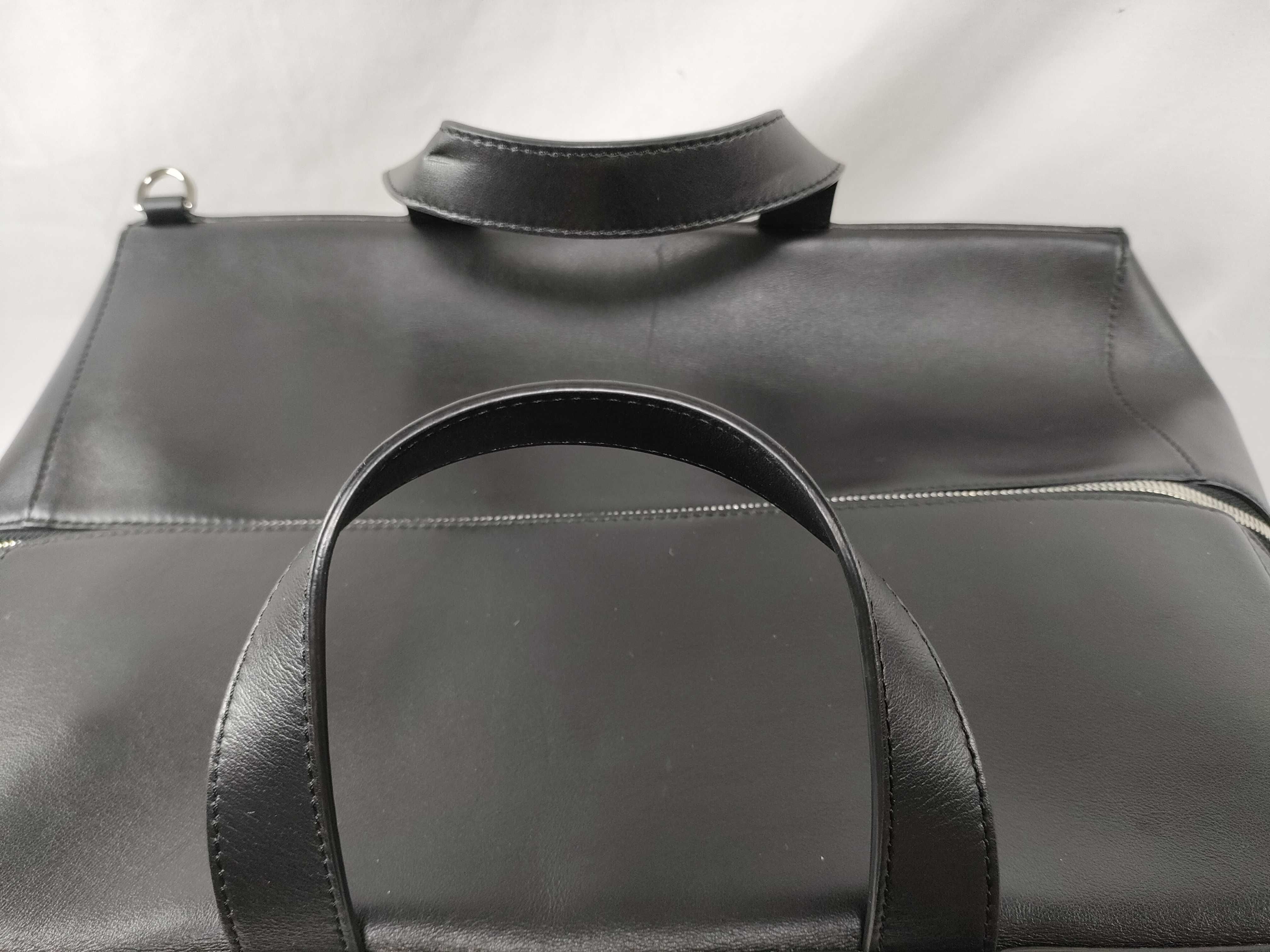 Puzzlefold Duffle Leather Bag, Black, Handbag/Shoulder Bag, 2-Way Boston Bag — view 4